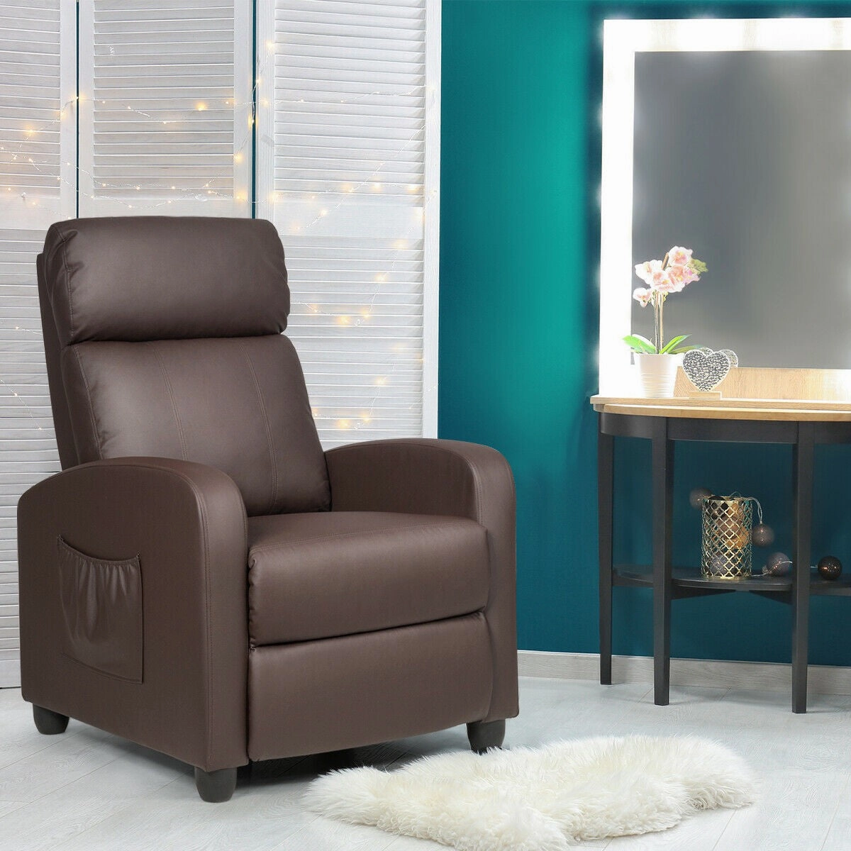 Giantex Recliner Chair for Living Room, Recliner Sofa Wingback Chair w/Massage Function
