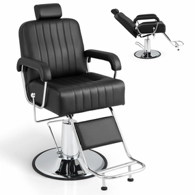 Giantex Reclining Barber Chair - Salon Chair for Hair Stylist sectional sofa, corner couch