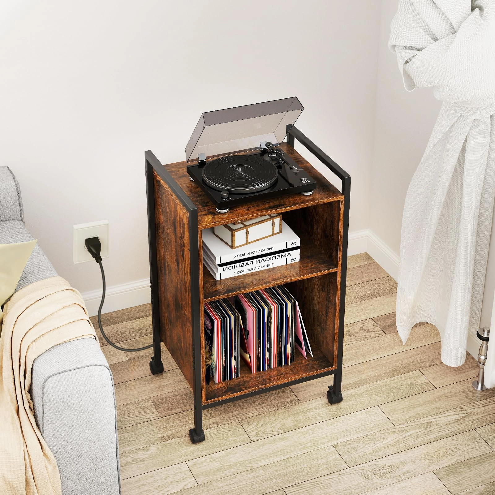 Giantex Record Player Stand with Charging Station