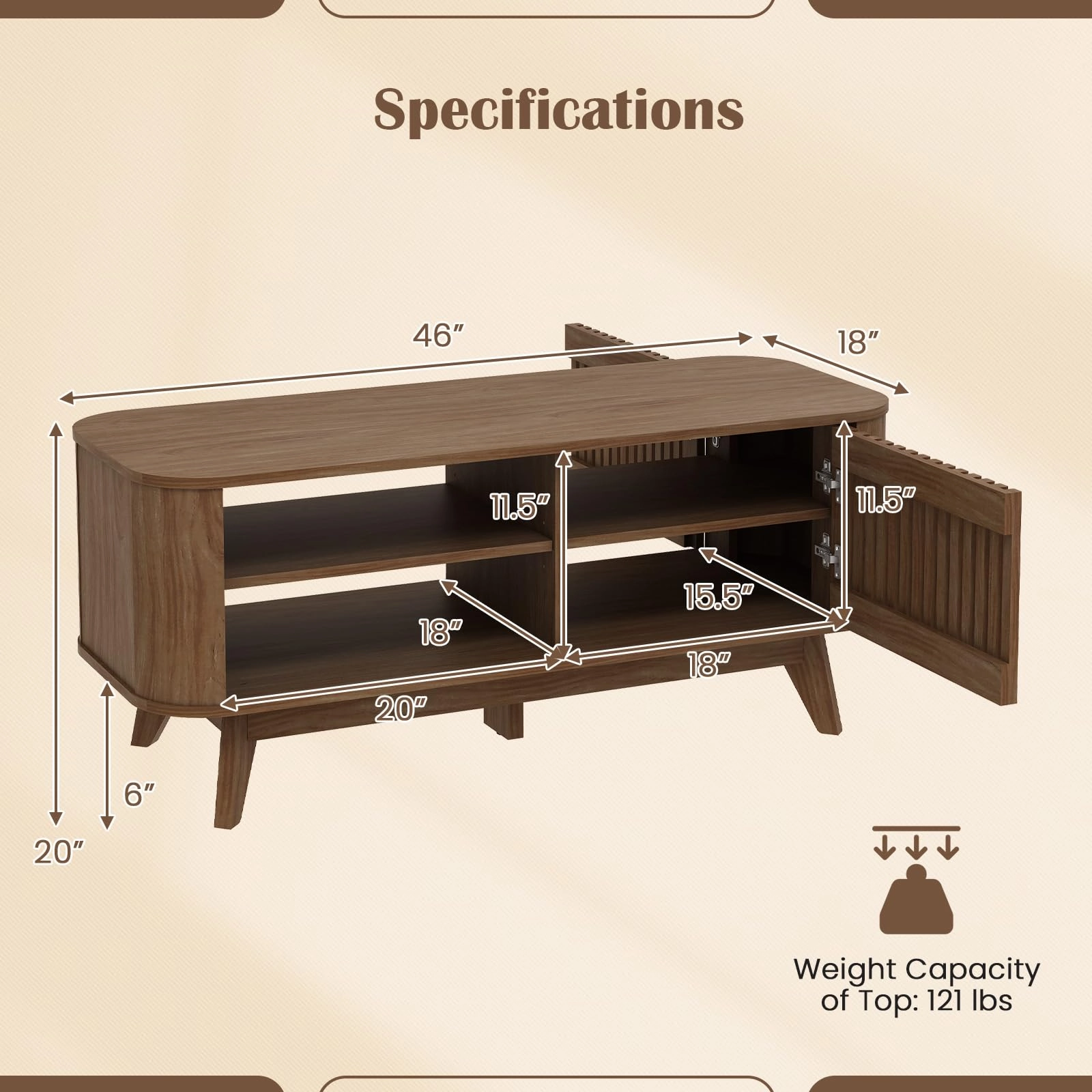 Giantex Rectangle Coffee Table with Storage