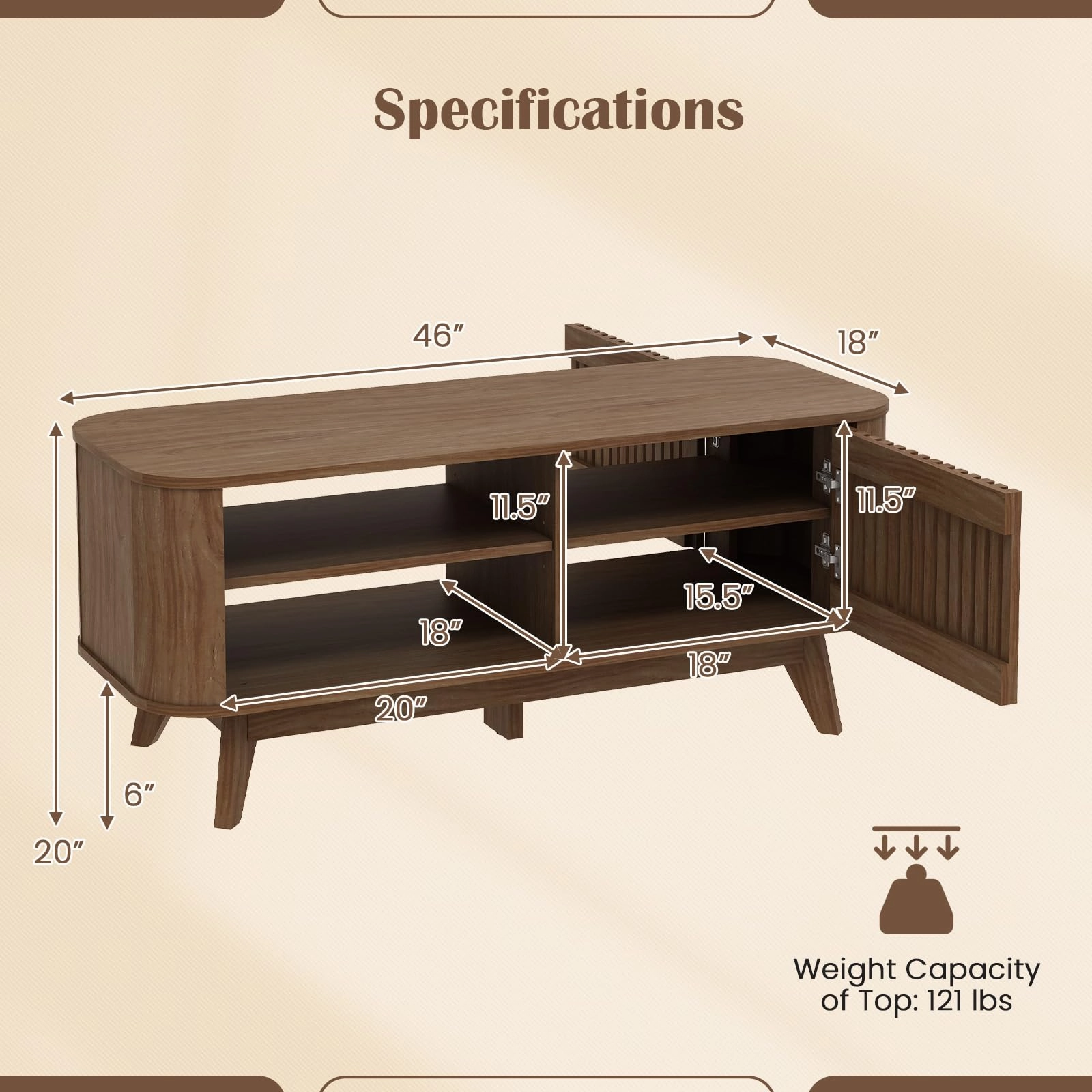 Giantex Rectangle Coffee Table with Storage
