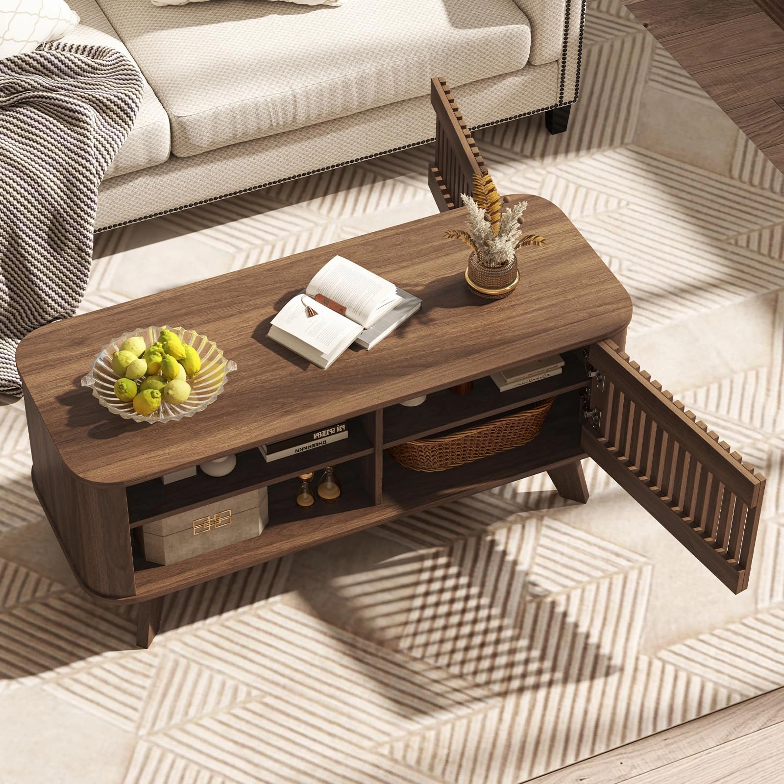 Giantex Rectangle Coffee Table with Storage