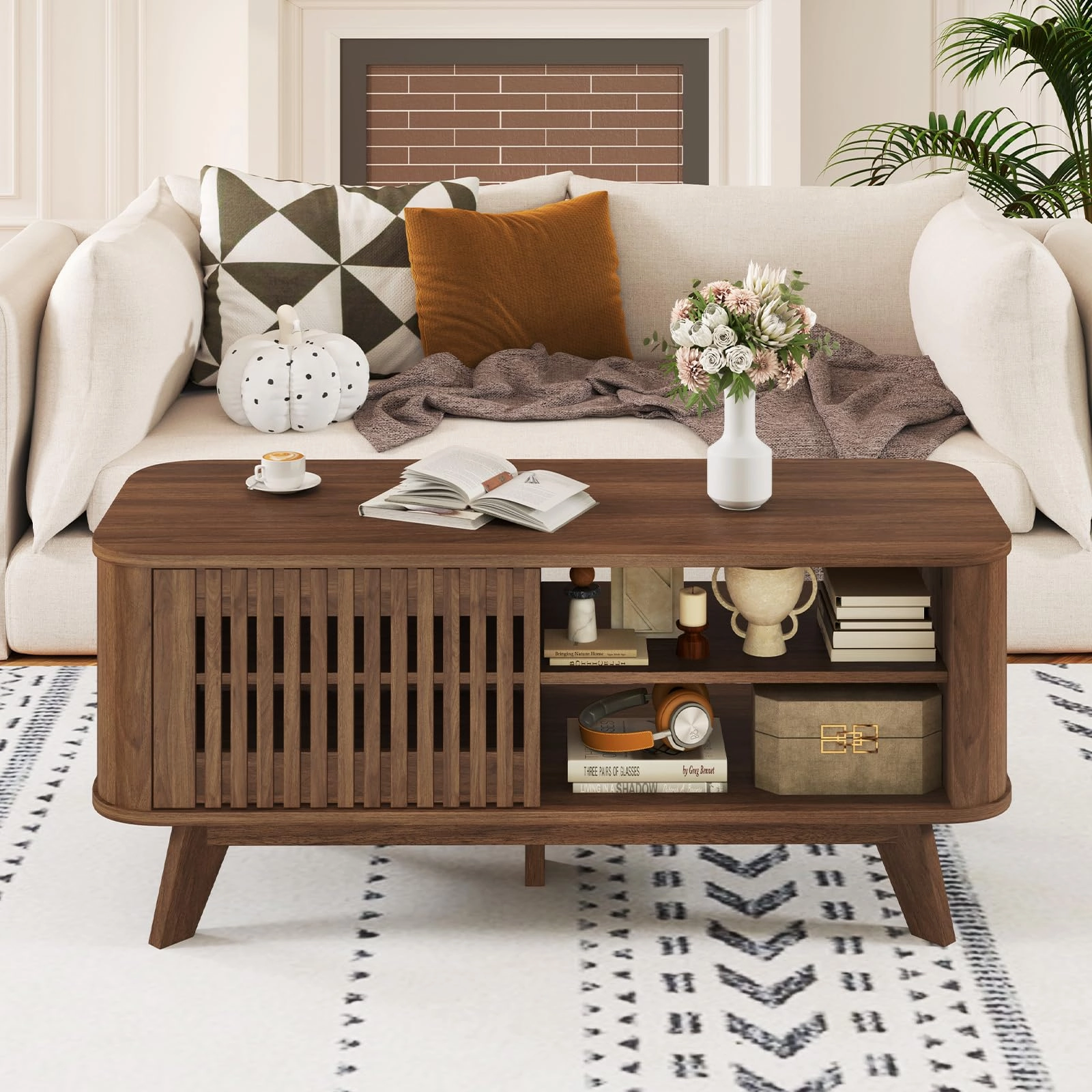 Giantex Rectangle Coffee Table with Storage