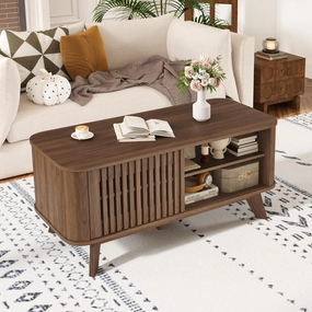 Giantex Rectangle Coffee Table with Storage console table, hallway table