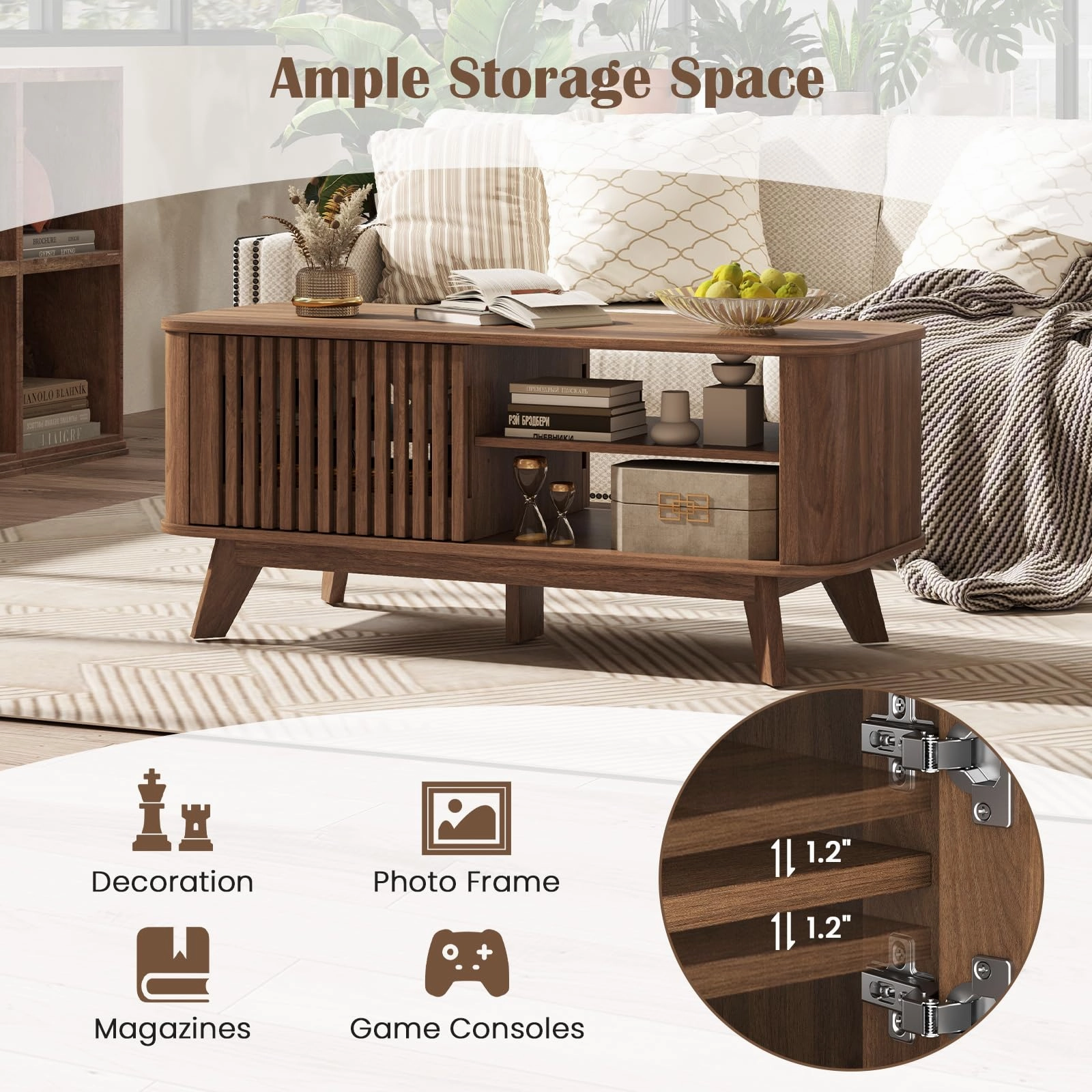 Giantex Rectangle Coffee Table with Storage