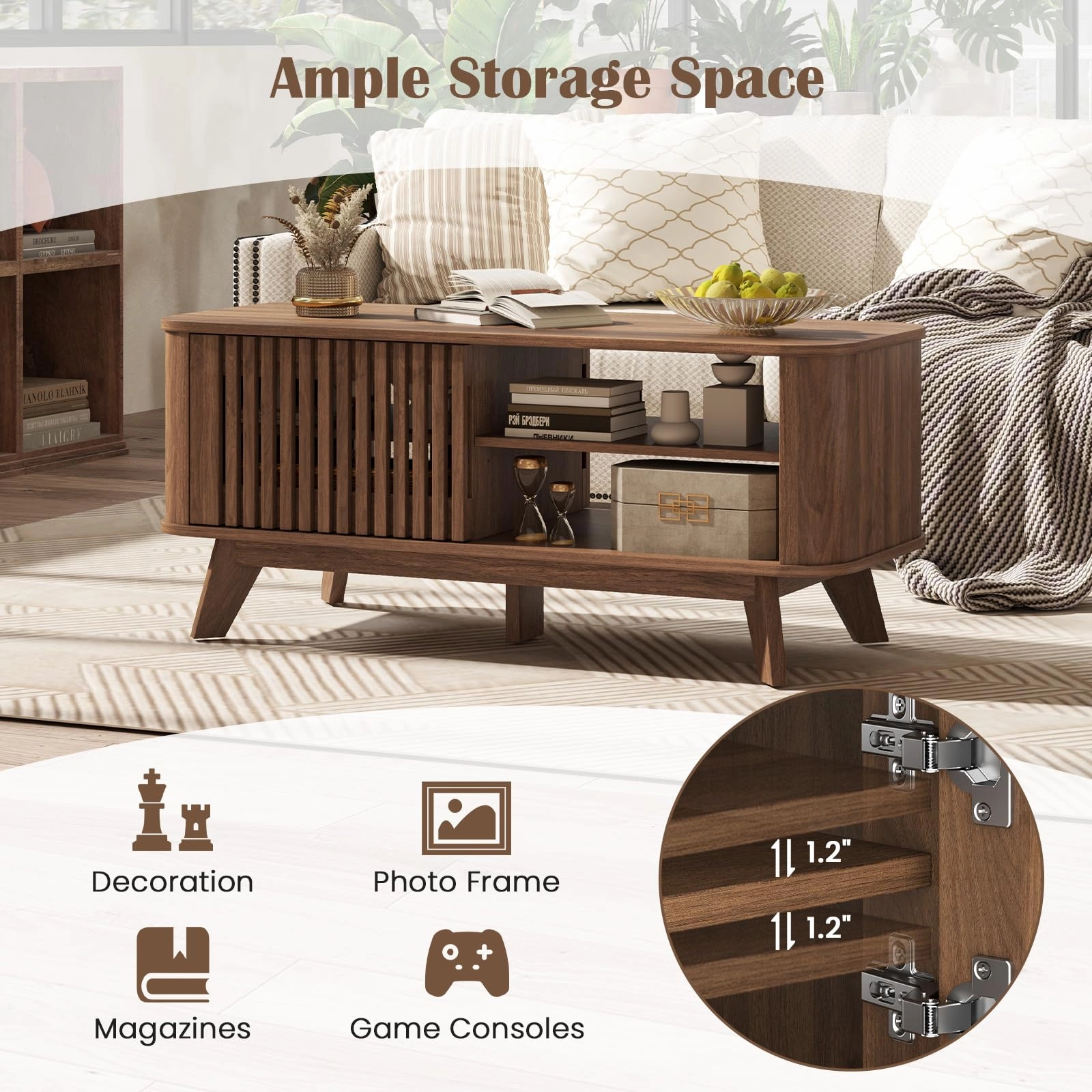 Giantex Rectangle Coffee Table with Storage