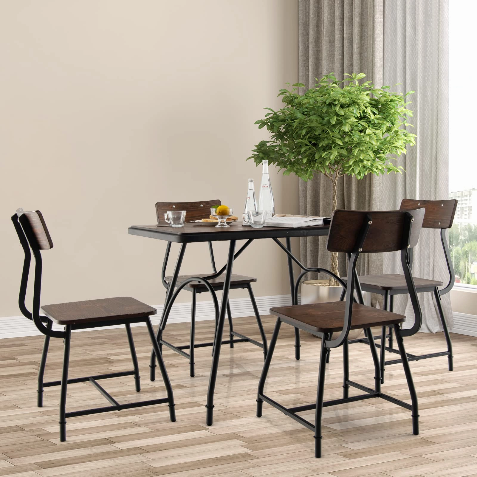 Giantex Rectangular Dining Table - Industrial Kitchen Table