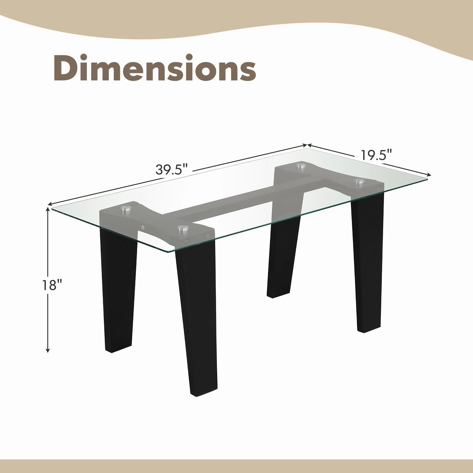 Giantex Rectangular Glass Coffee Table