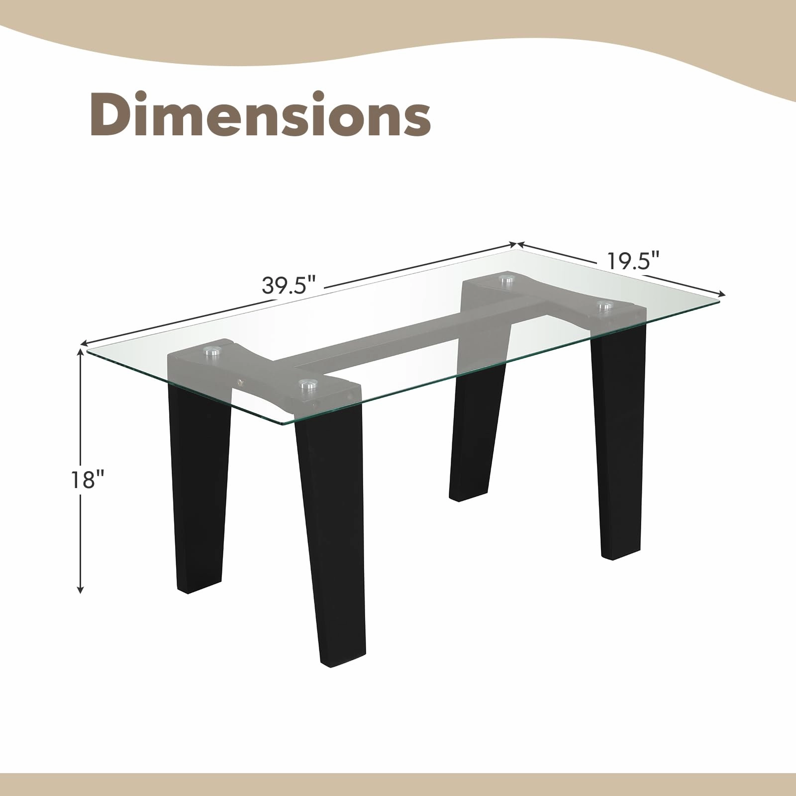 Giantex Rectangular Glass Coffee Table