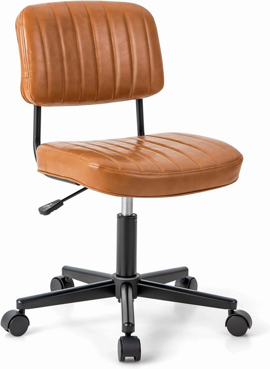 Giantex Retro Swivel Rolling Task Chair Height Adjustable PU Leisure Office Chair for Kids Teens Adults