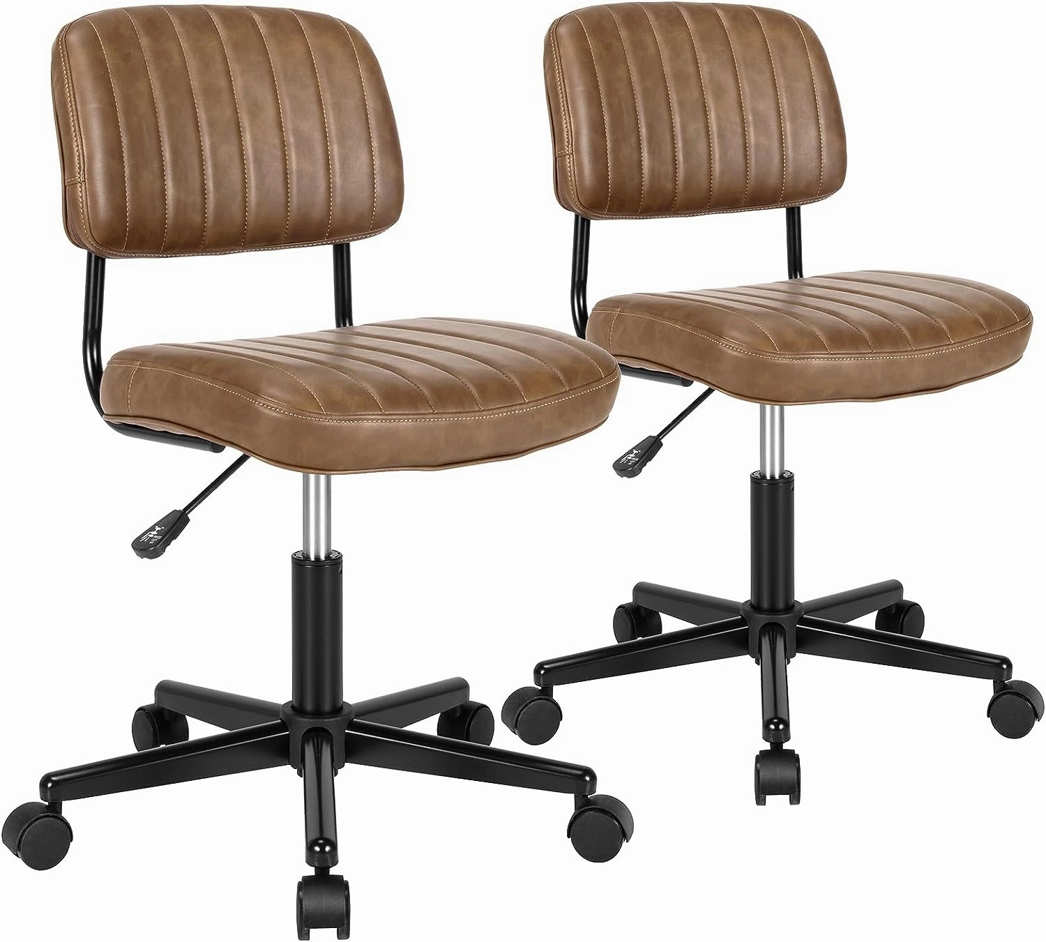 Giantex Retro Swivel Rolling Task Chair Height Adjustable PU Leisure Office Chair for Kids Teens Adults