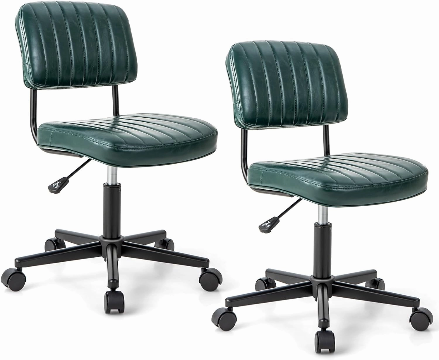 Giantex Retro Swivel Rolling Task Chair Height Adjustable PU Leisure Office Chair for Kids Teens Adults