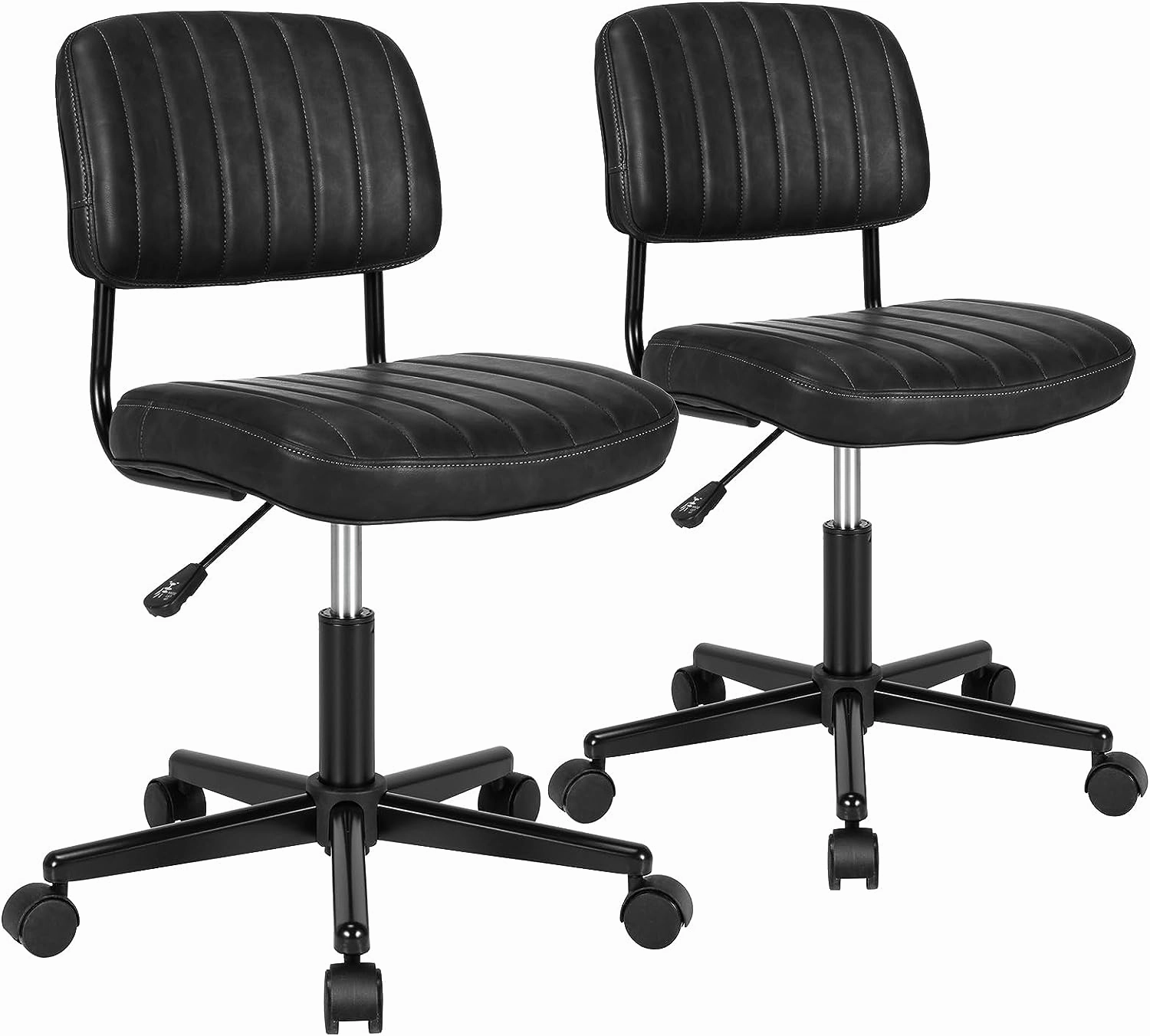 Giantex Retro Swivel Rolling Task Chair Height Adjustable PU Leisure Office Chair for Kids Teens Adults