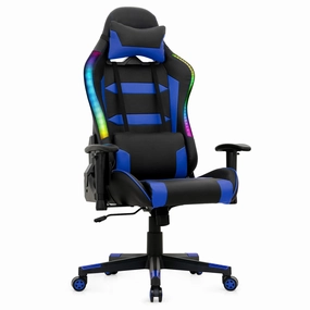 Giantex RGB Gaming Chair, Ergonomic Video Game Chair with Led Light sectional sofa, corner couch