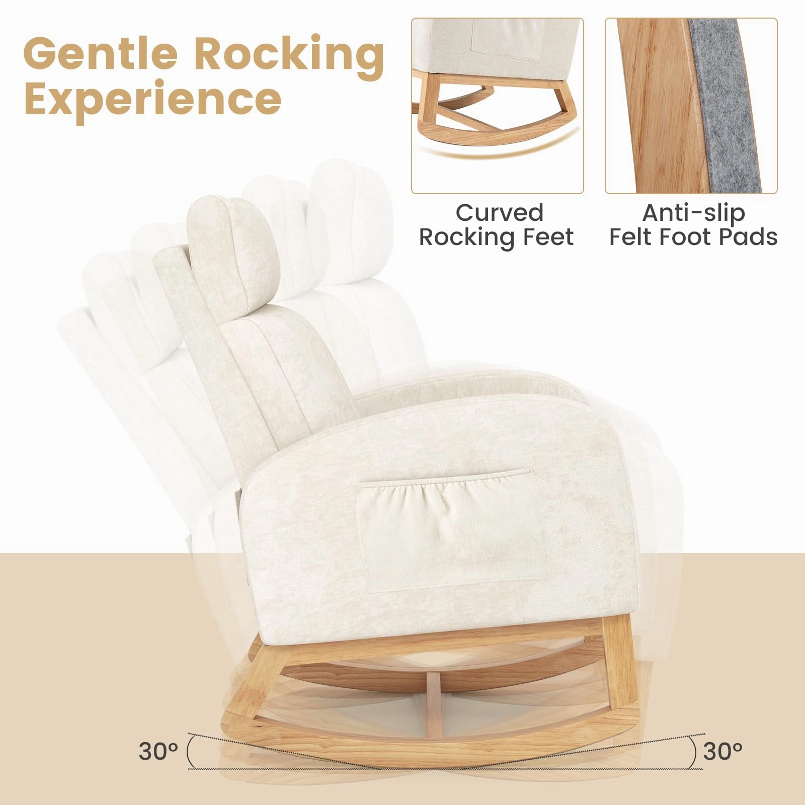 Giantex Rocking Chair Nursery for Living Room