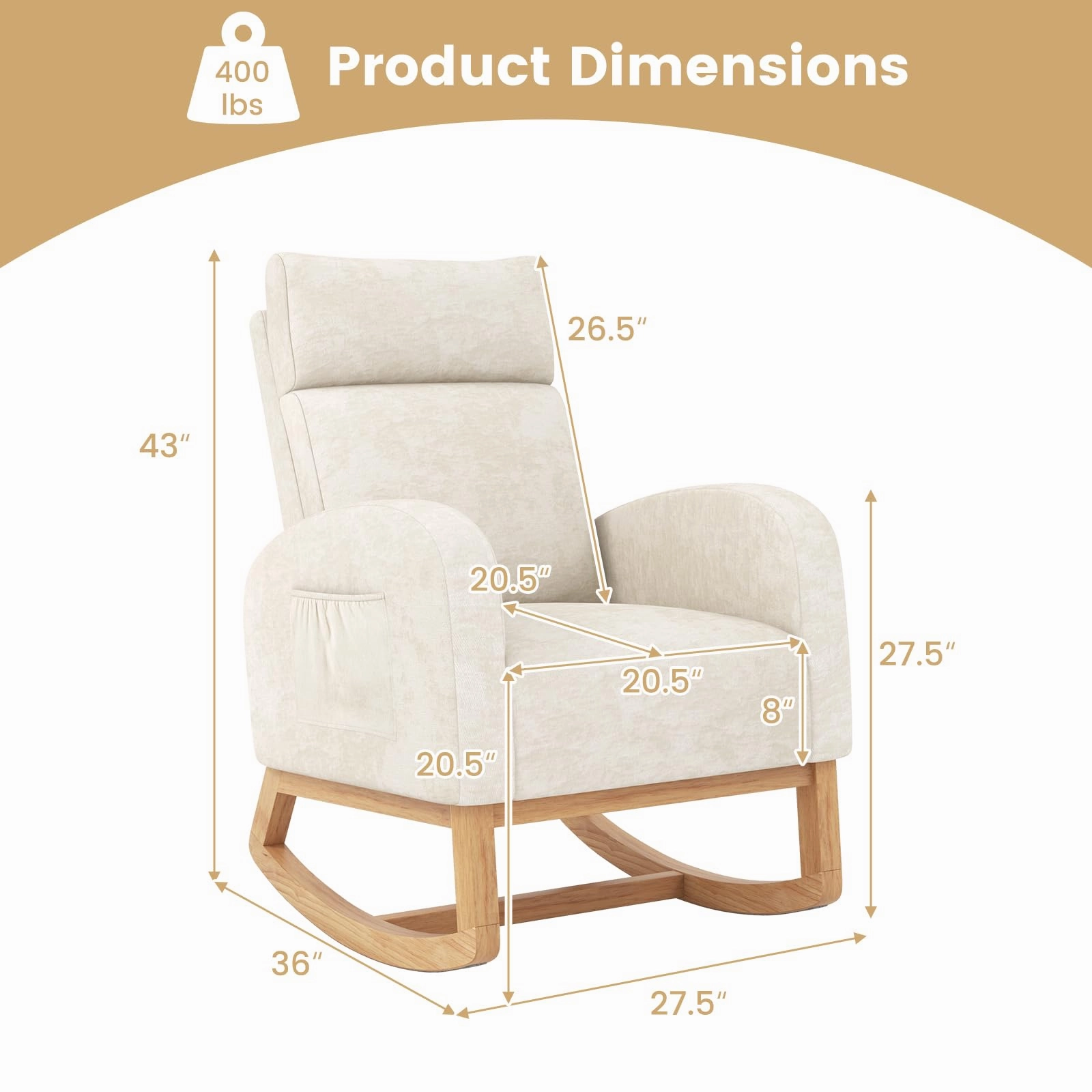 Giantex Rocking Chair Nursery for Living Room