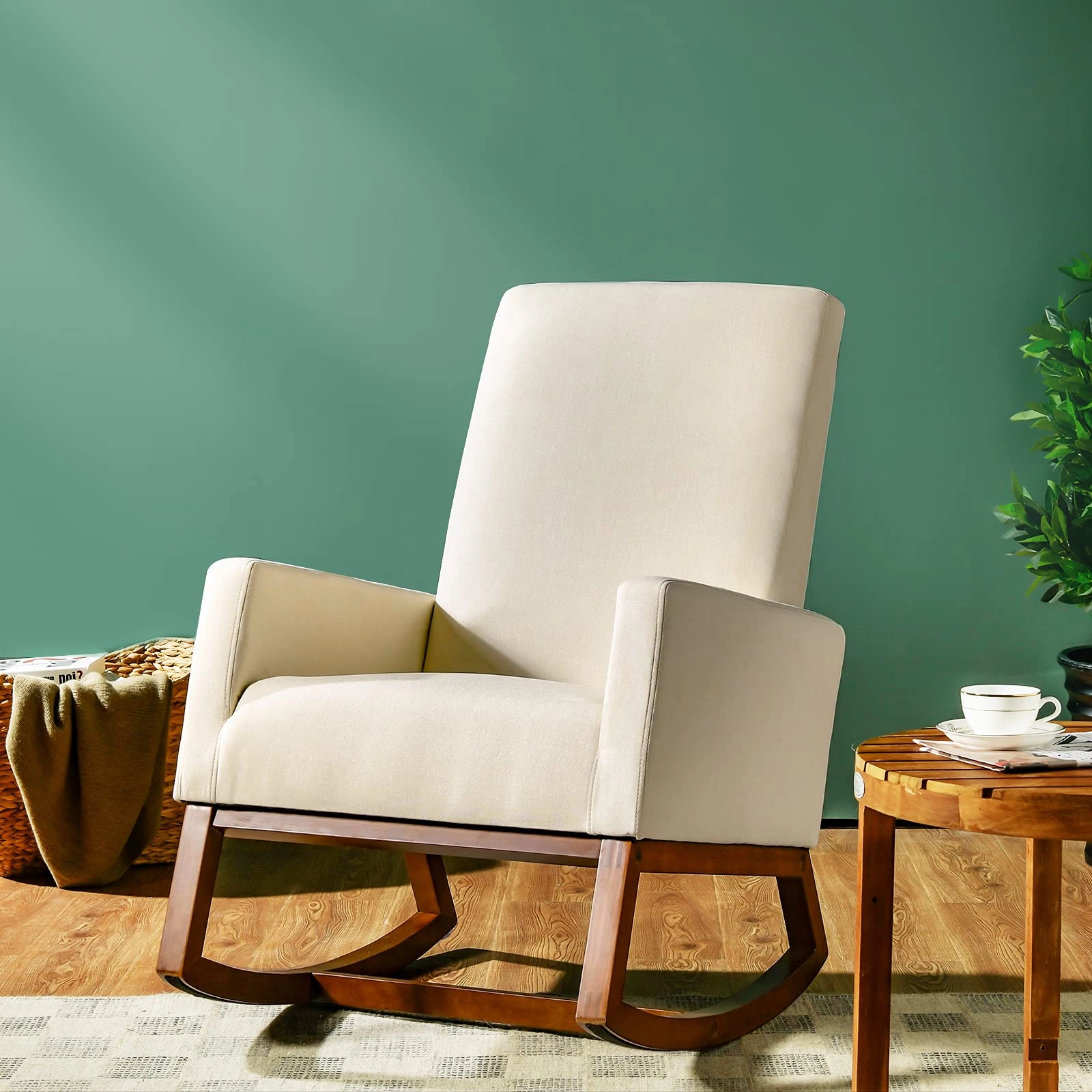 Giantex Rocking Chair Upholstered Living Room Chair