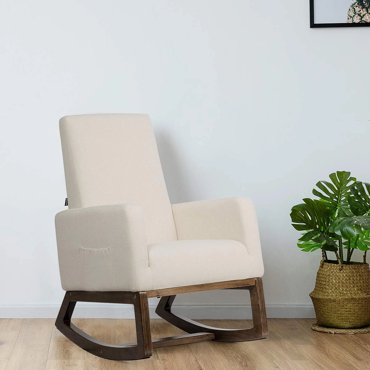 Giantex Rocking Chair Upholstered Living Room Chair