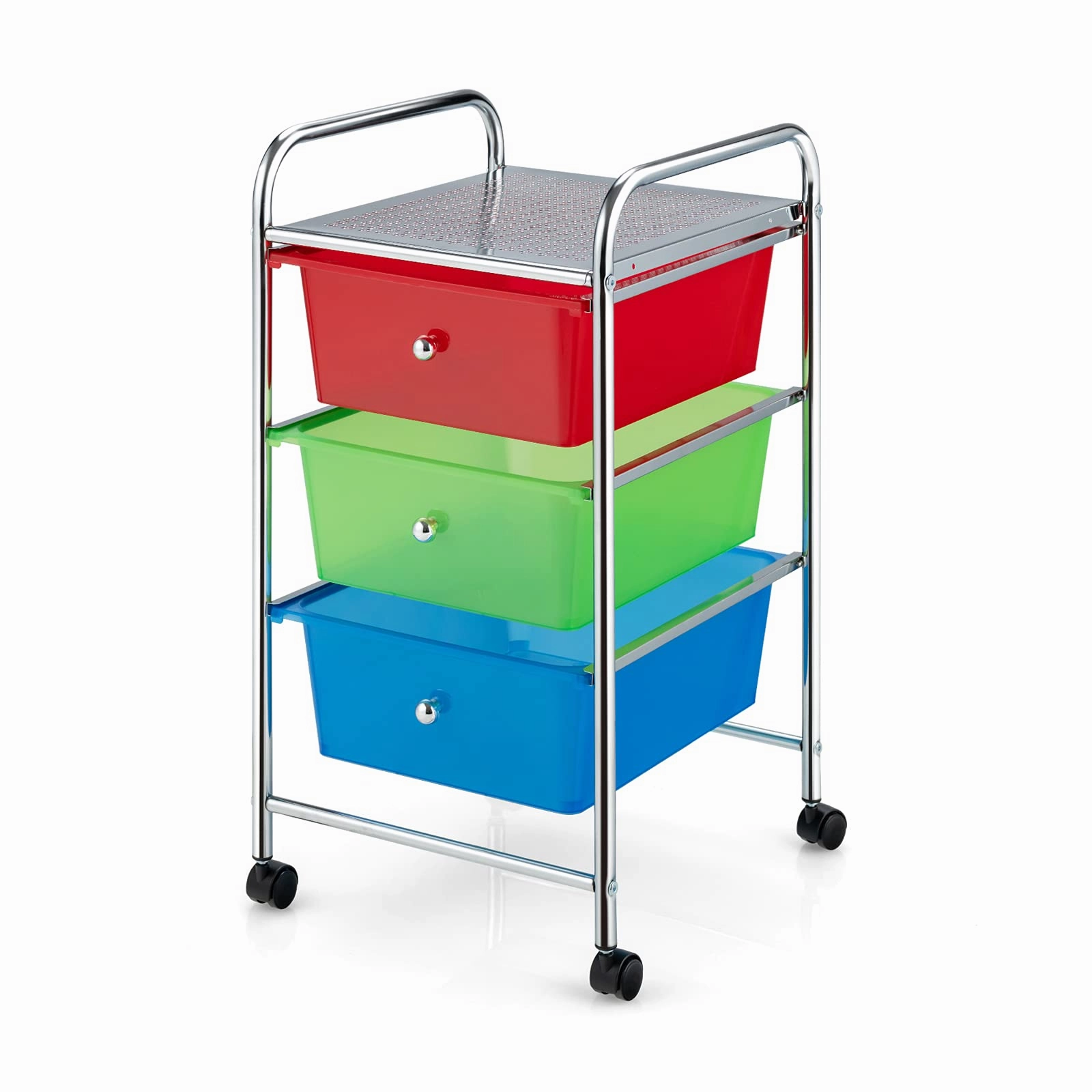 Giantex Rolling Cart with Drawers, Craft Organizer with Wheels, 3 Drawer Storage Container Bins