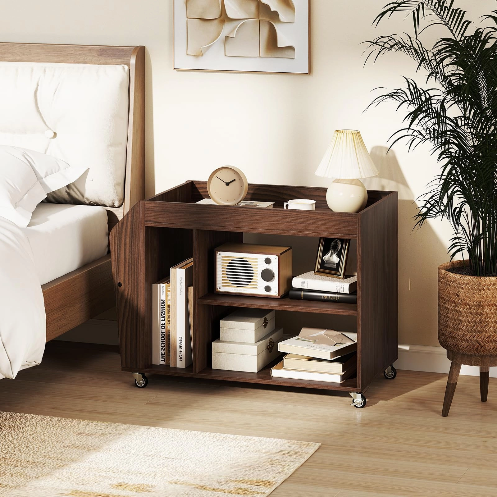 Giantex Rolling End Table with Storage