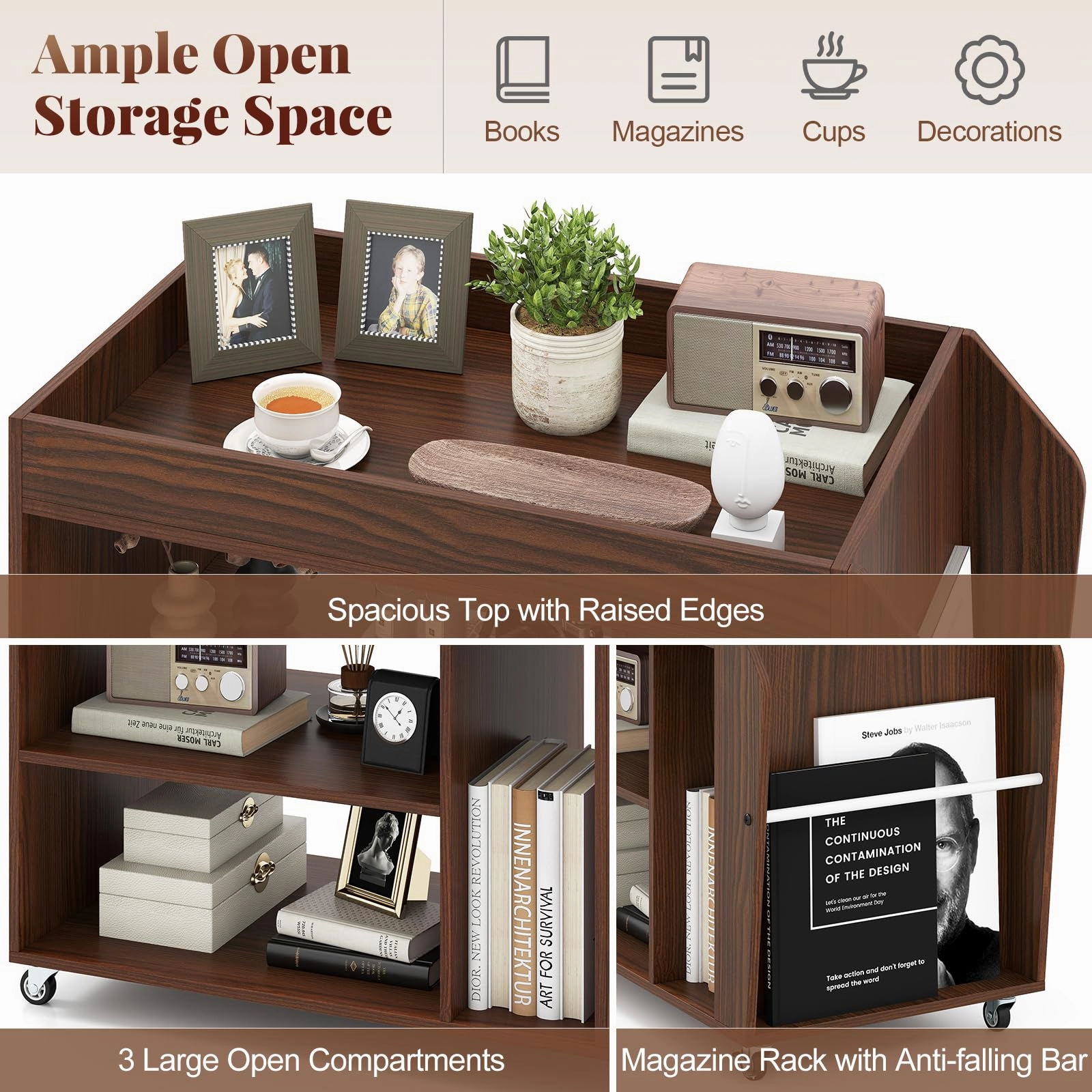 Giantex Rolling End Table with Storage