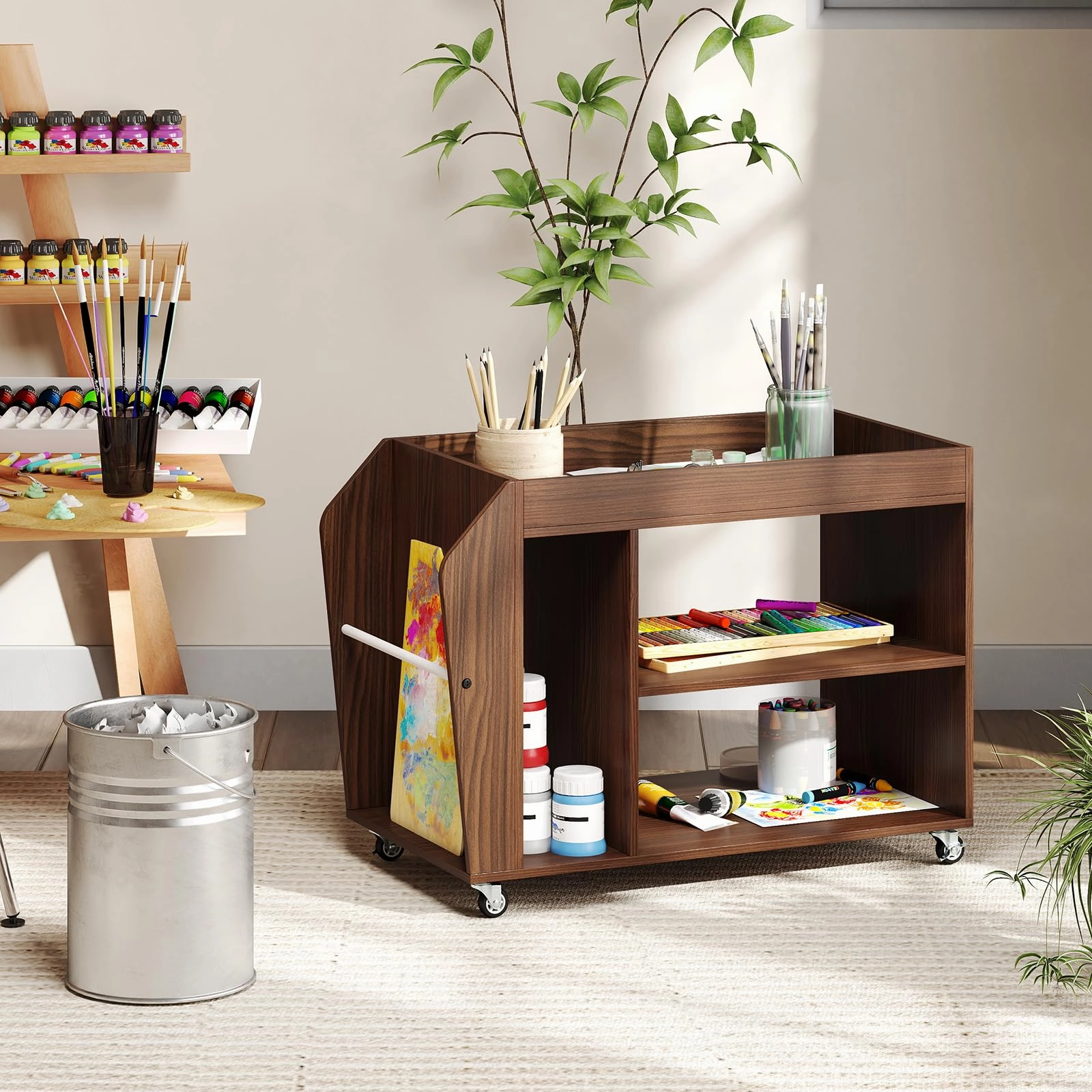 Giantex Rolling End Table with Storage