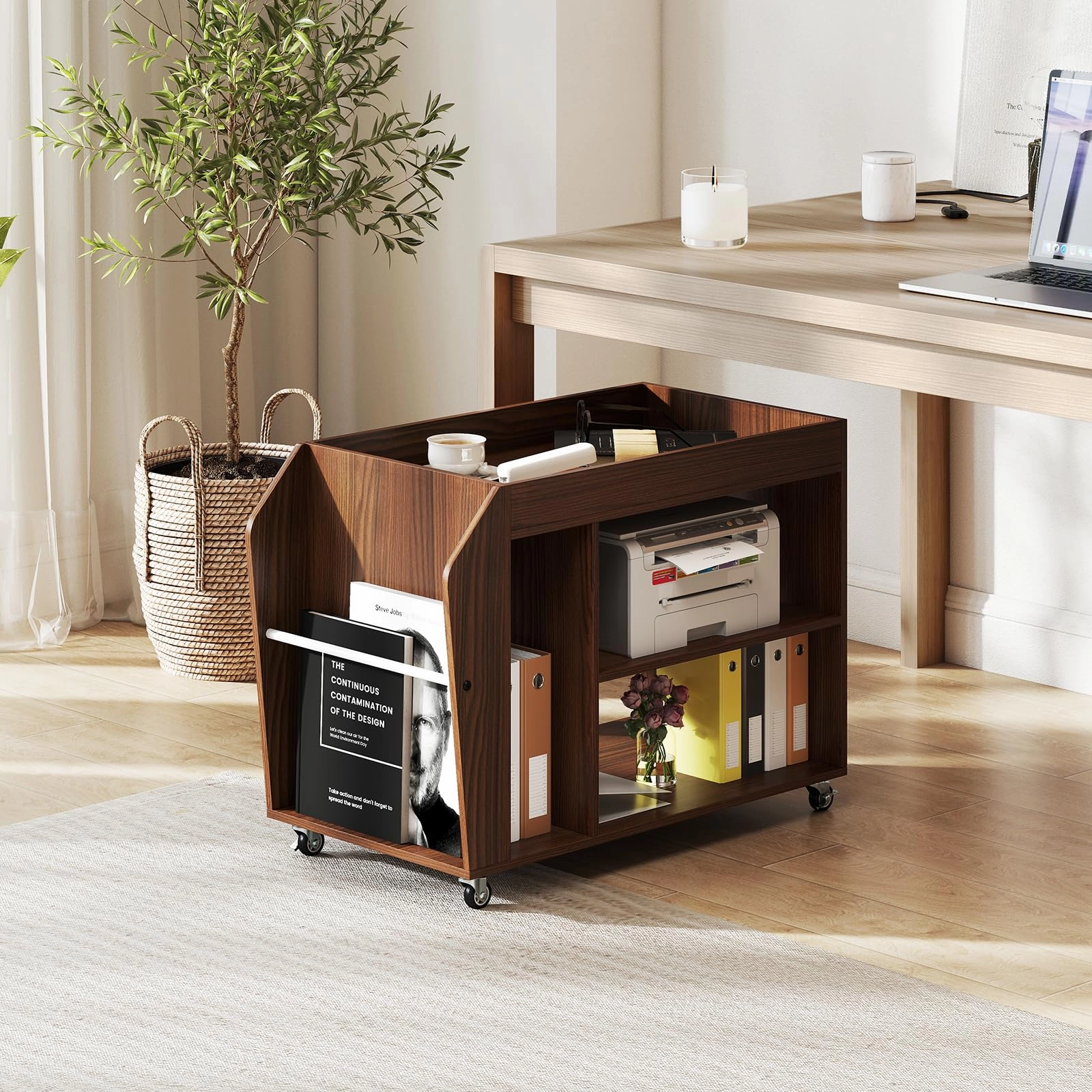 Giantex Rolling End Table with Storage