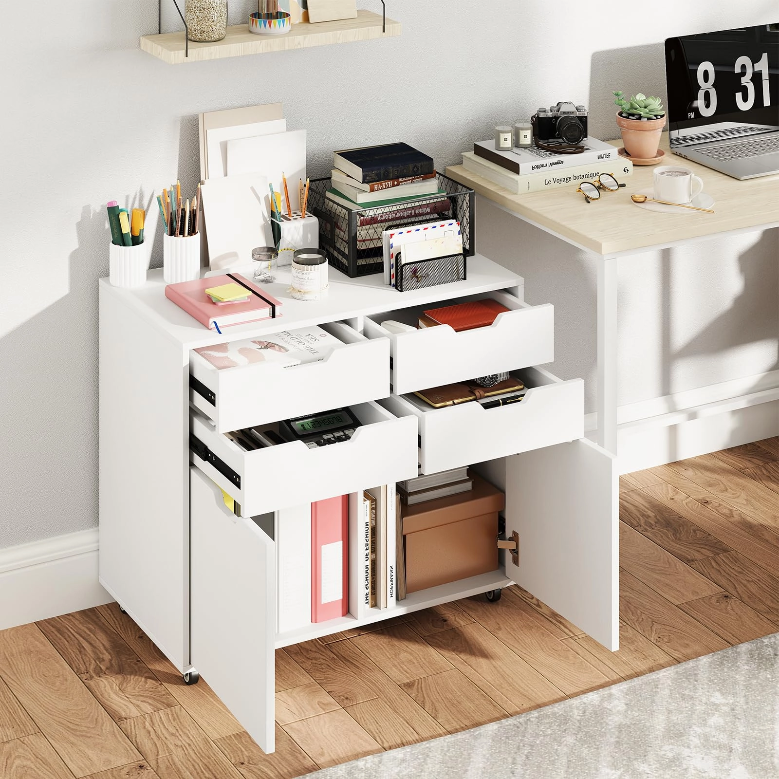 Giantex Rolling Printer Stand with 2 Lockable Wheels