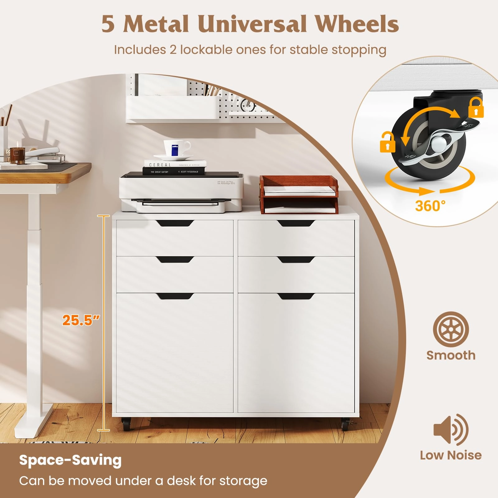 Giantex Rolling Printer Stand with 2 Lockable Wheels