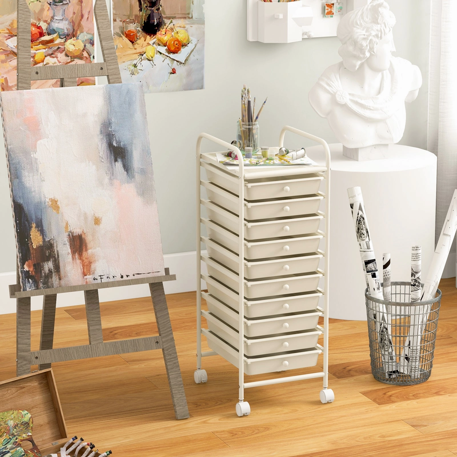 Giantex Rolling Storage Cart on Wheels with 10 Drawers