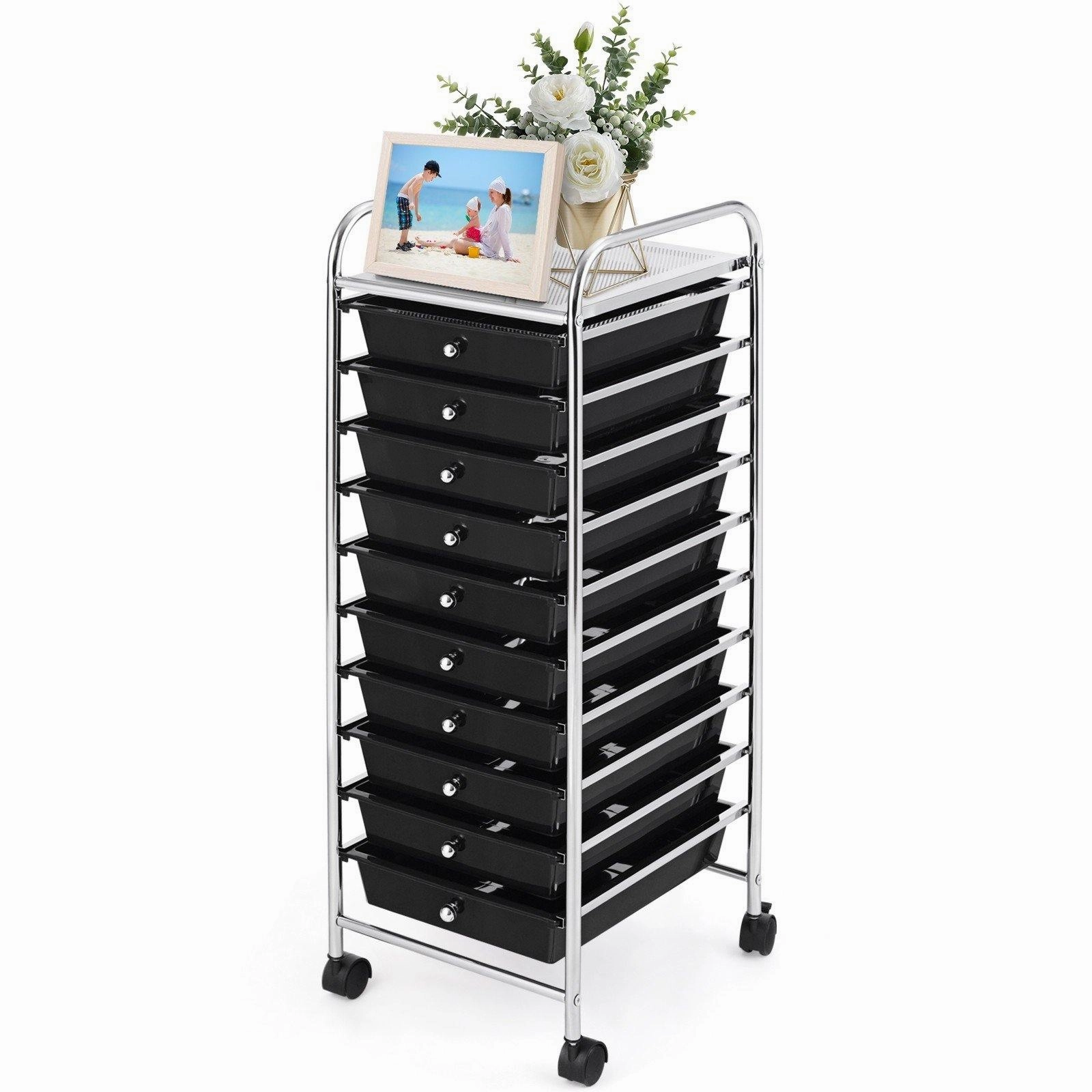 Giantex Rolling Storage Cart on Wheels with 10 Drawers
