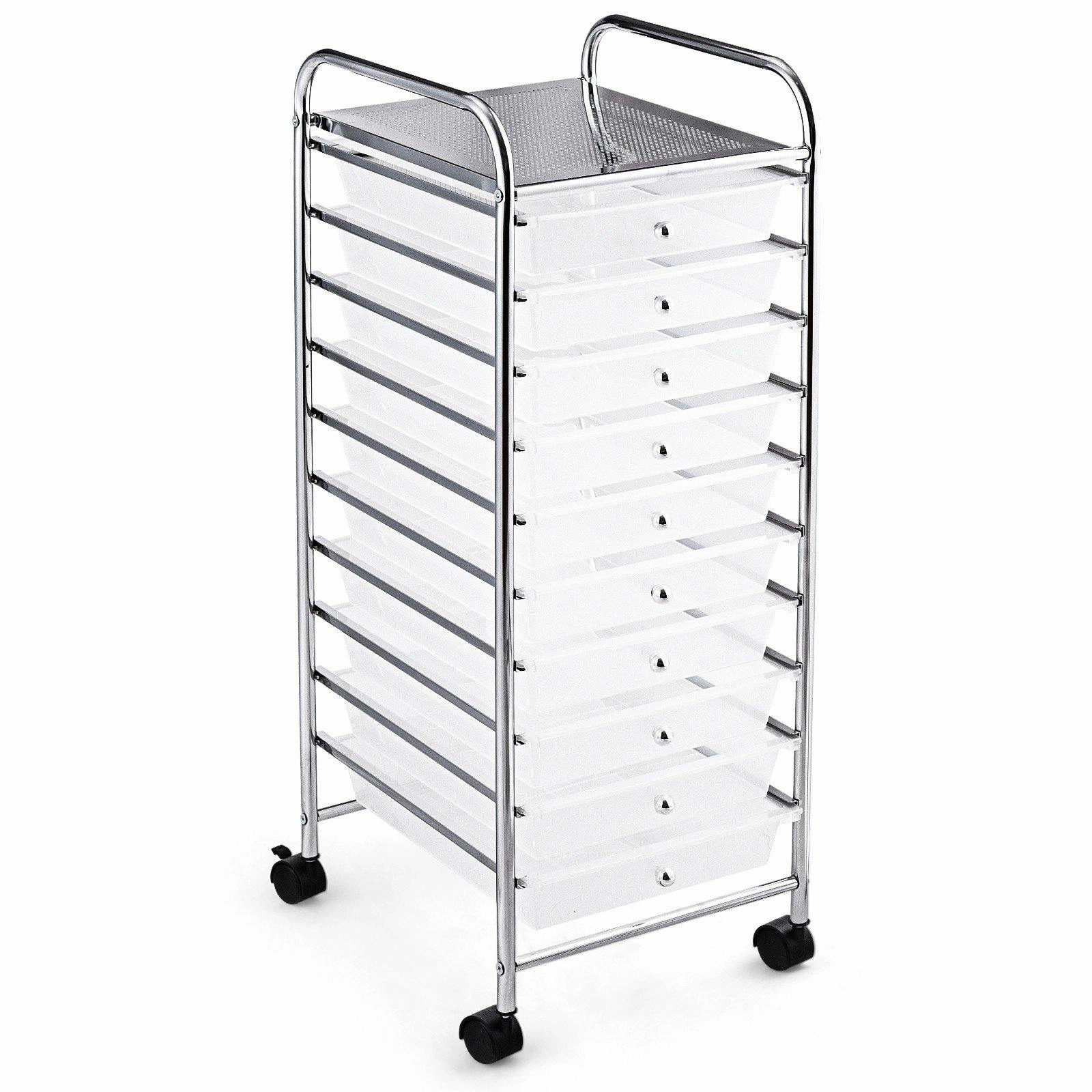 Giantex Rolling Storage Cart on Wheels with 10 Drawers