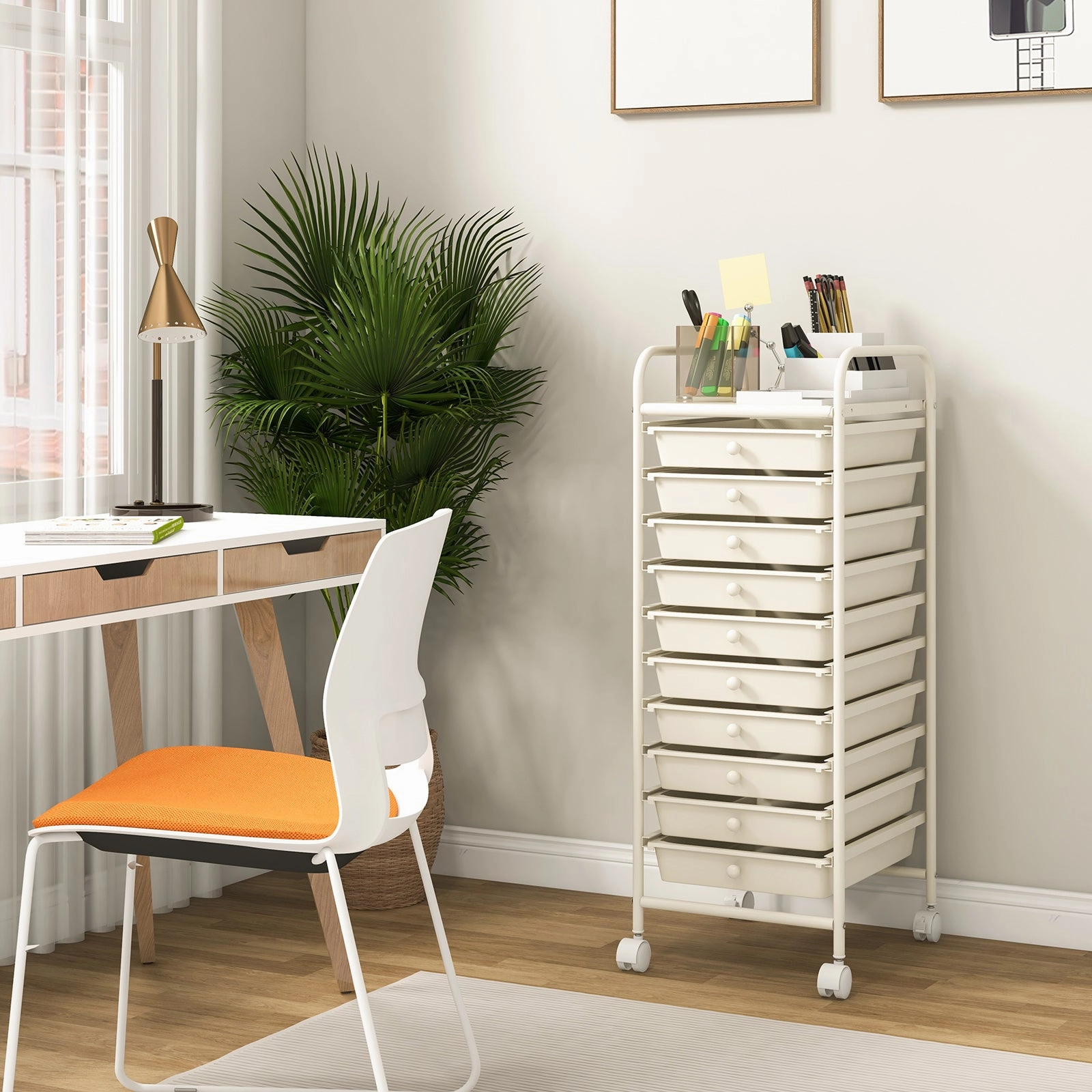 Giantex Rolling Storage Cart on Wheels with 10 Drawers