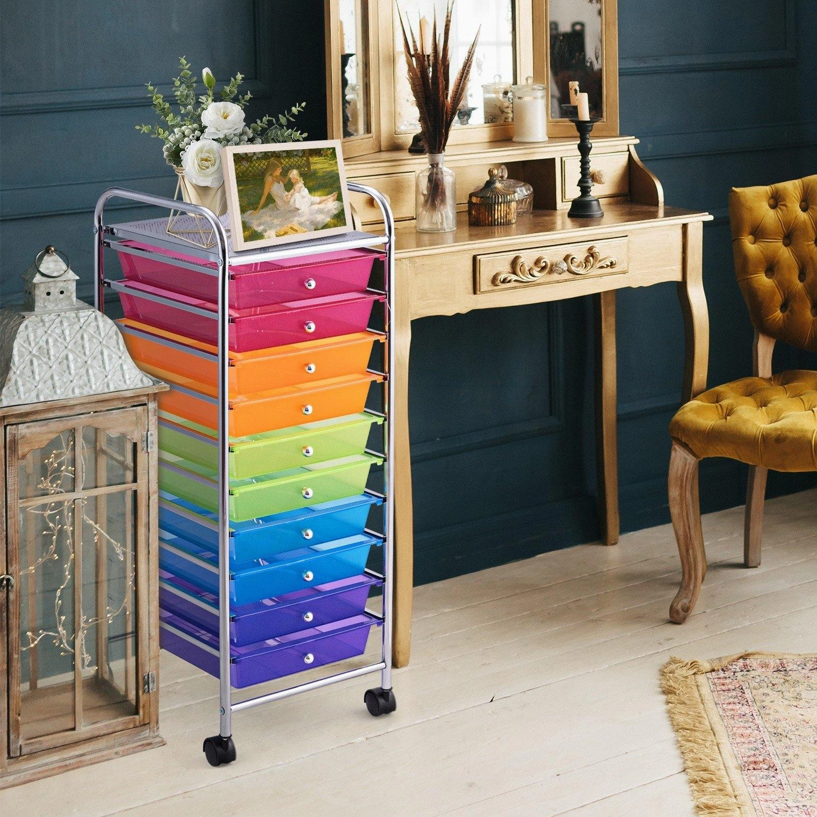 Giantex Rolling Storage Cart on Wheels with 10 Drawers