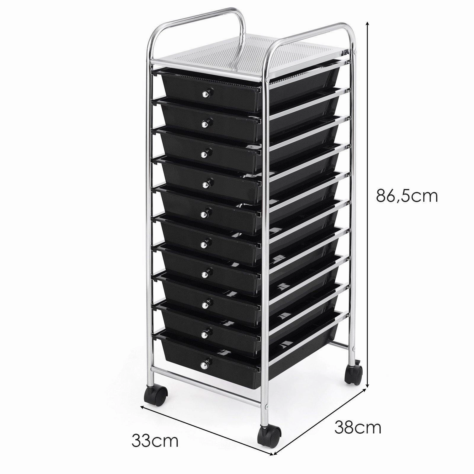 Giantex Rolling Storage Cart on Wheels with 10 Drawers