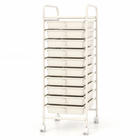 Giantex Rolling Storage Cart on Wheels with 10 Drawers outdoor dining set, patio table