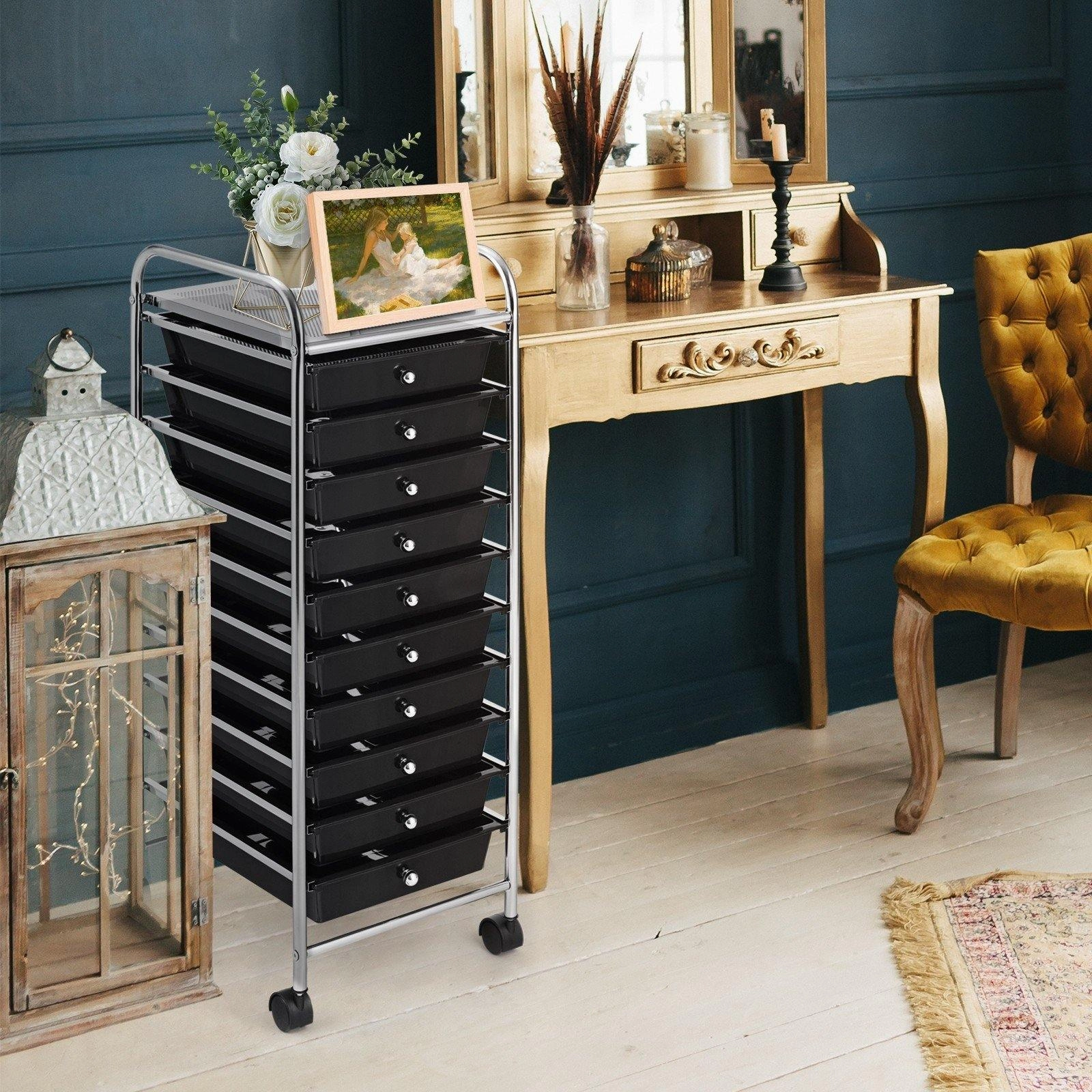 Giantex Rolling Storage Cart on Wheels with 10 Drawers