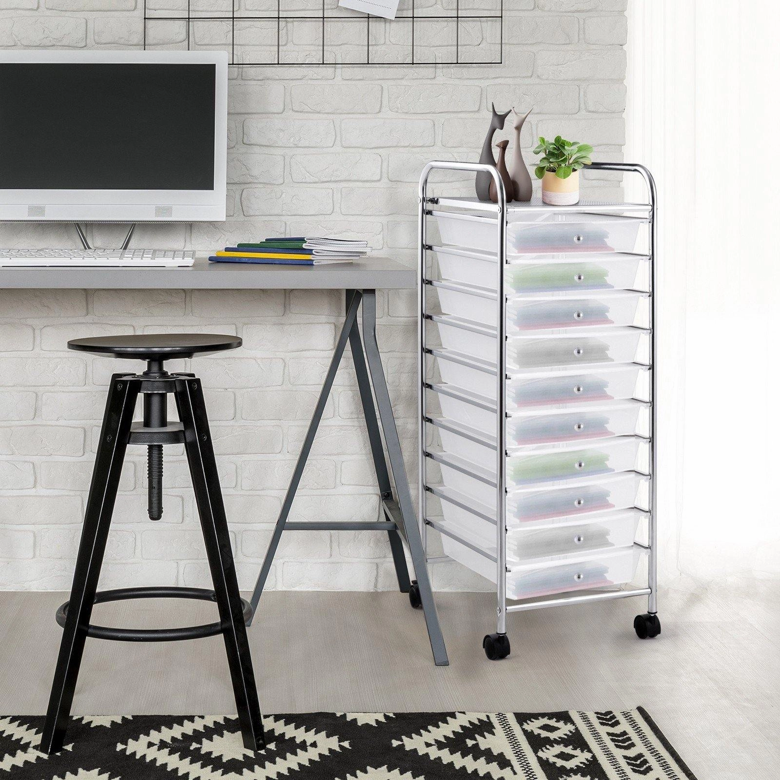Giantex Rolling Storage Cart on Wheels with 10 Drawers