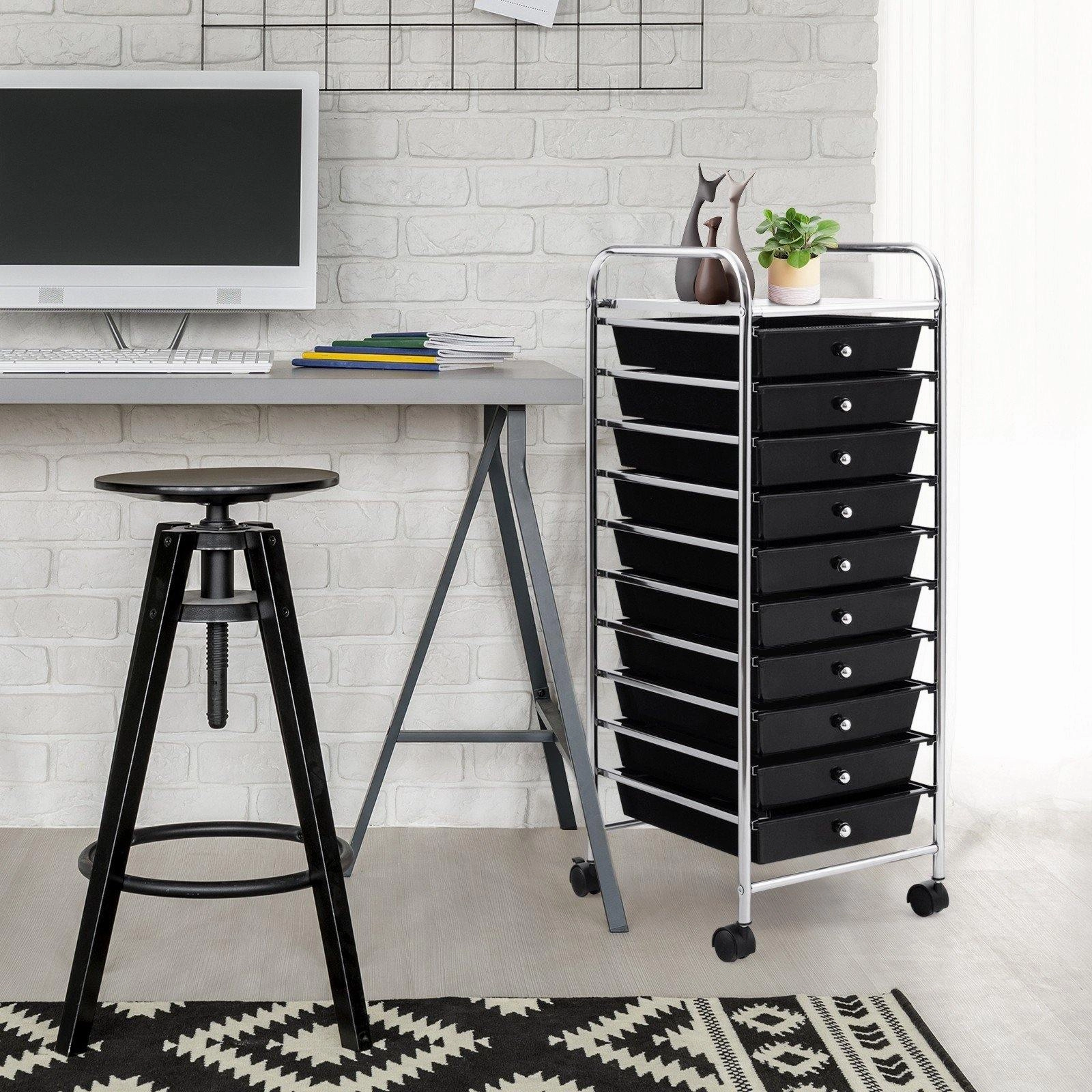 Giantex Rolling Storage Cart on Wheels with 10 Drawers