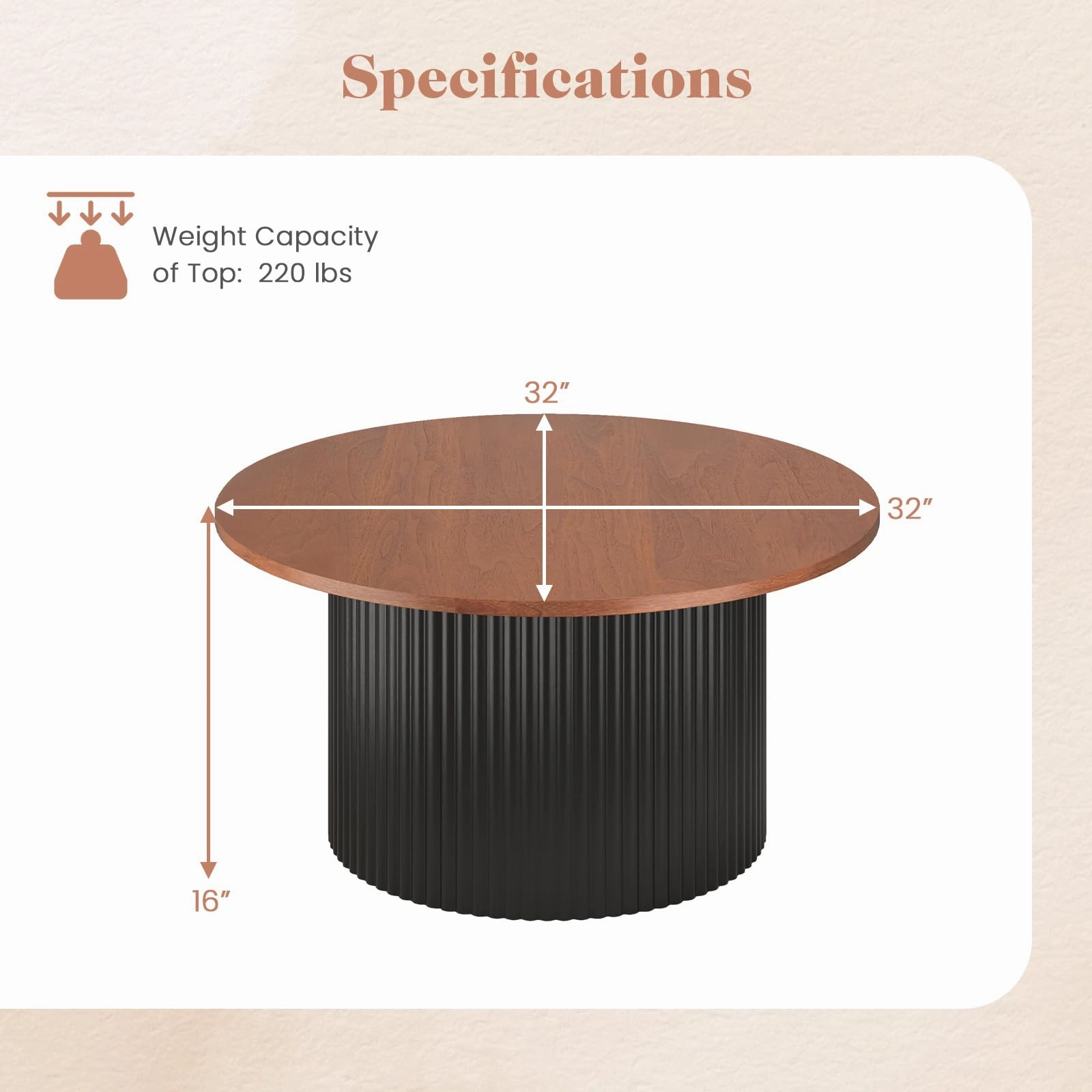 Giantex Round Coffee Table