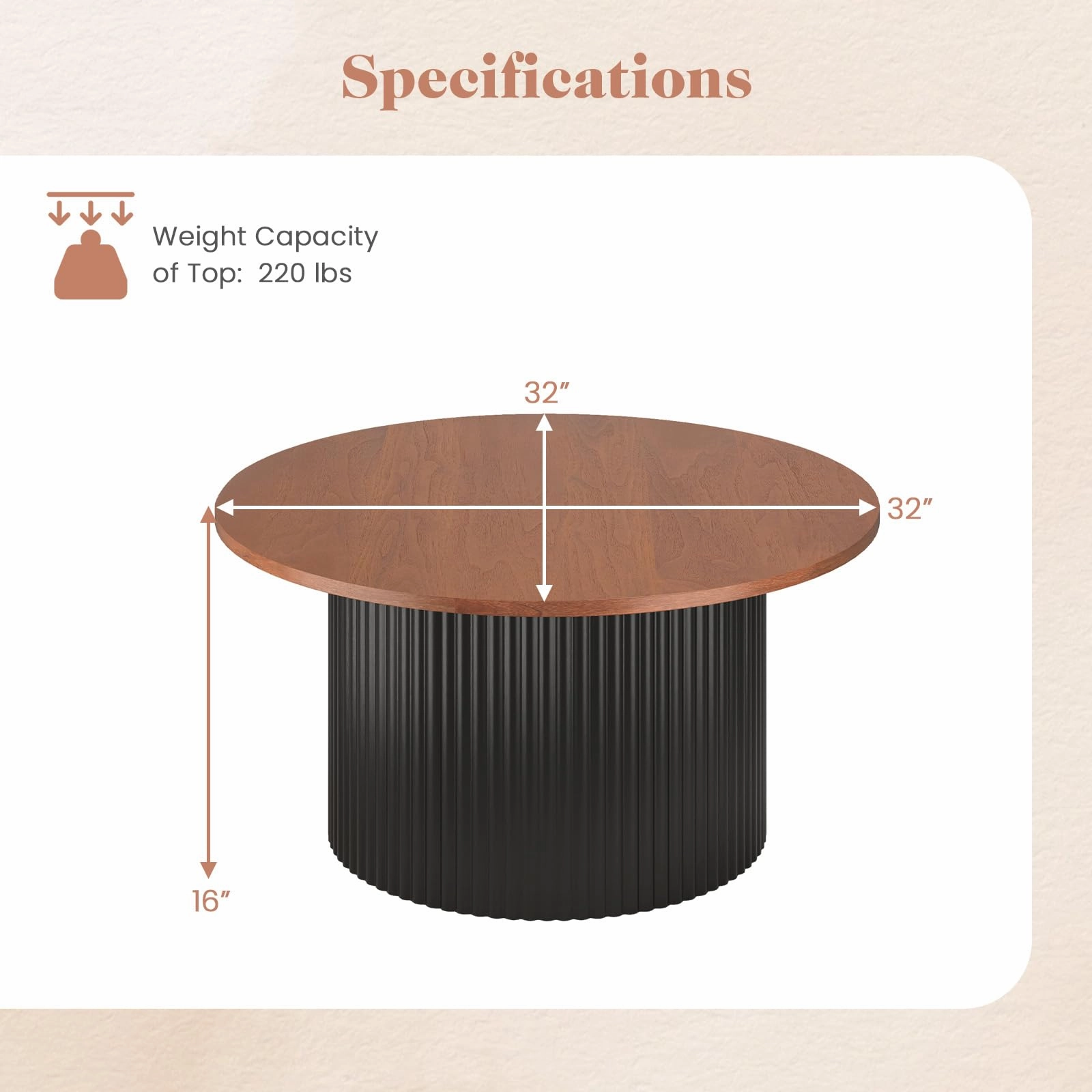 Giantex Round Coffee Table