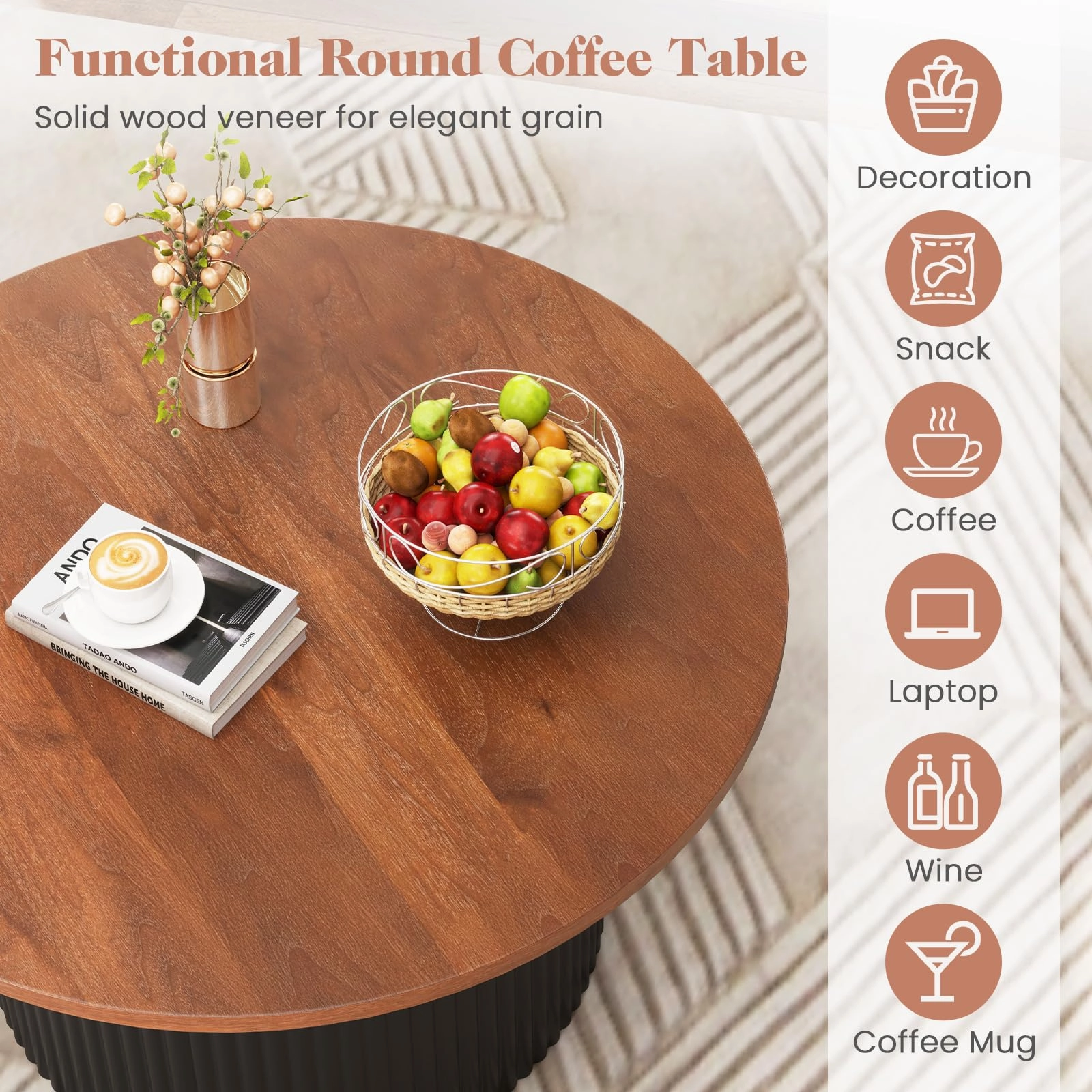 Giantex Round Coffee Table