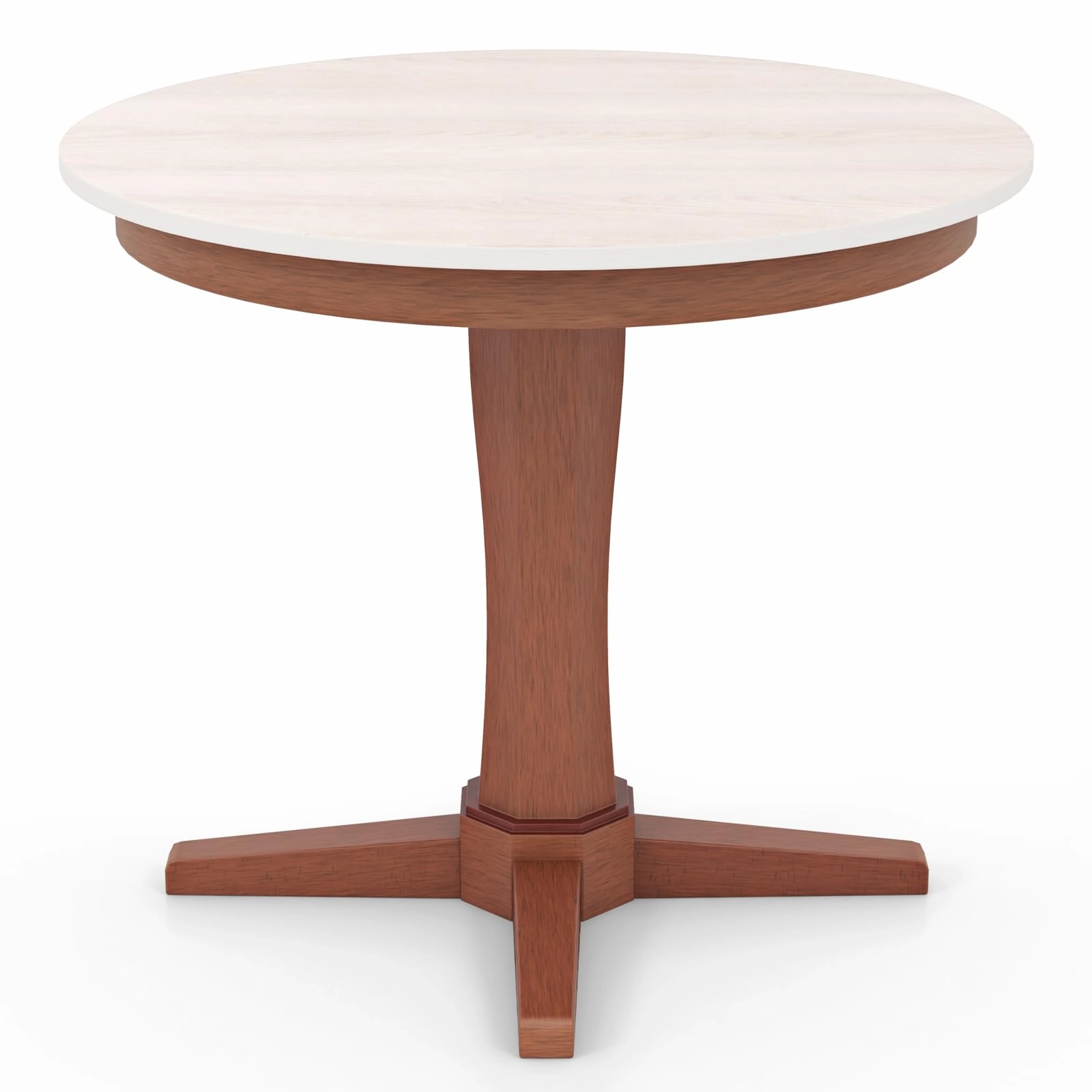 Giantex Round Dining Table, 36 Kitchen Table with Base, Solid Rubber Wood Frame, Breakfast Table for 4 People kitchen towel, placemats