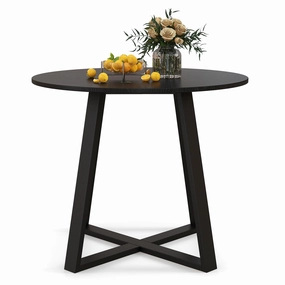 Giantex Round Dining Table, 36 Kitchen Table with Pedestal Base, Solid Rubber Wood Frame, Load 220 lbs kitchen towel, placemats