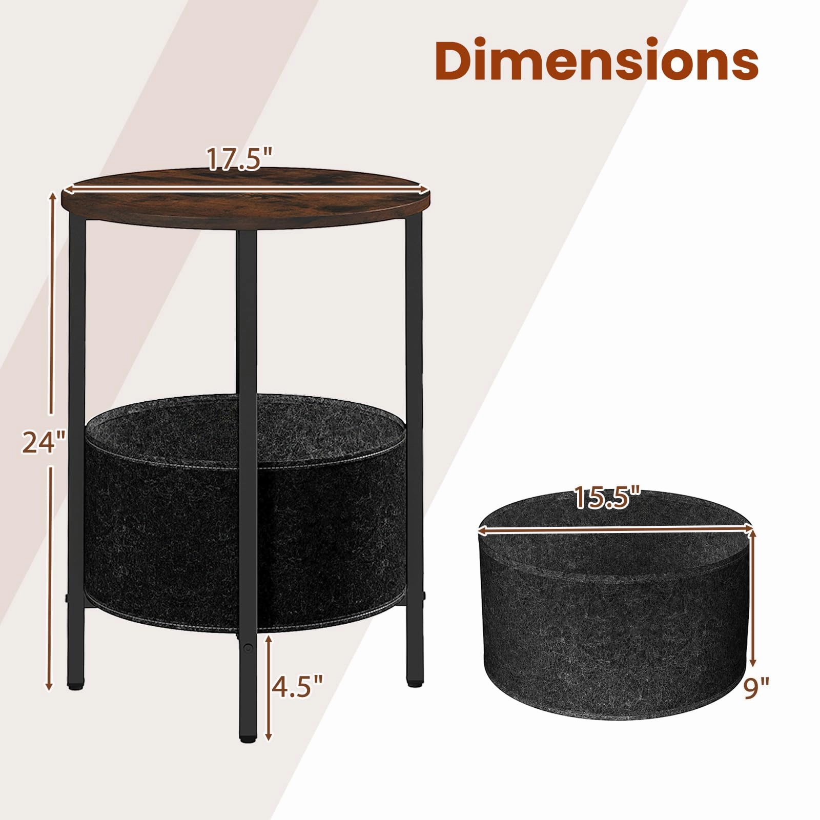 Giantex Round End Table
