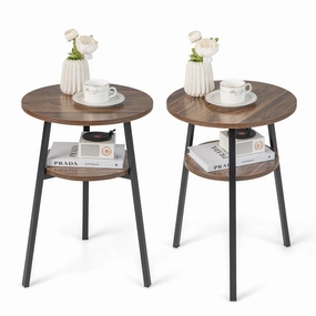 Giantex Round End Table Set entry bench, mudroom storage
