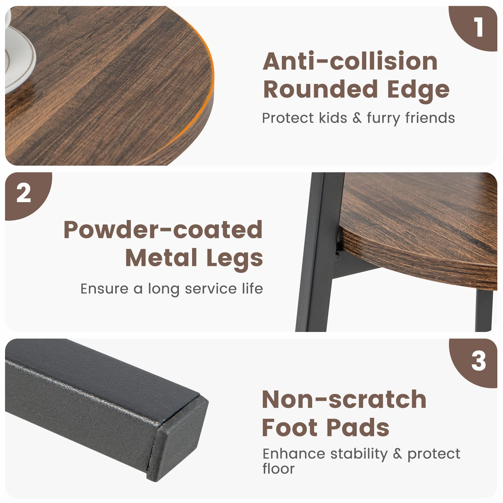 Giantex Round End Table Set