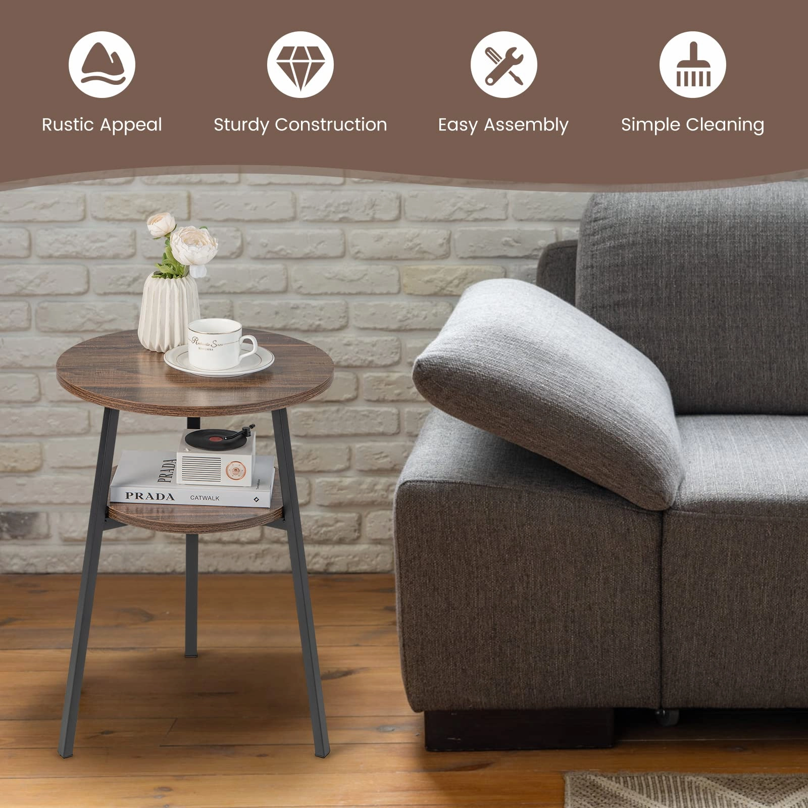 Giantex Round End Table Set