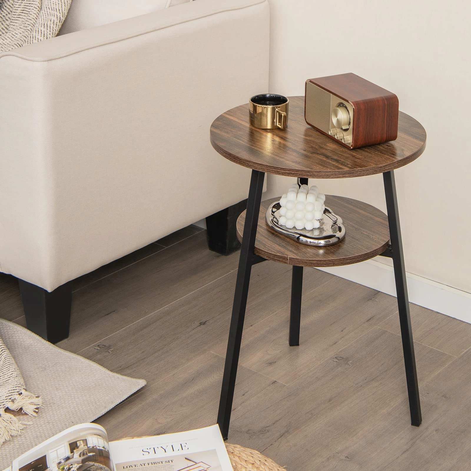 Giantex Round End Table Set