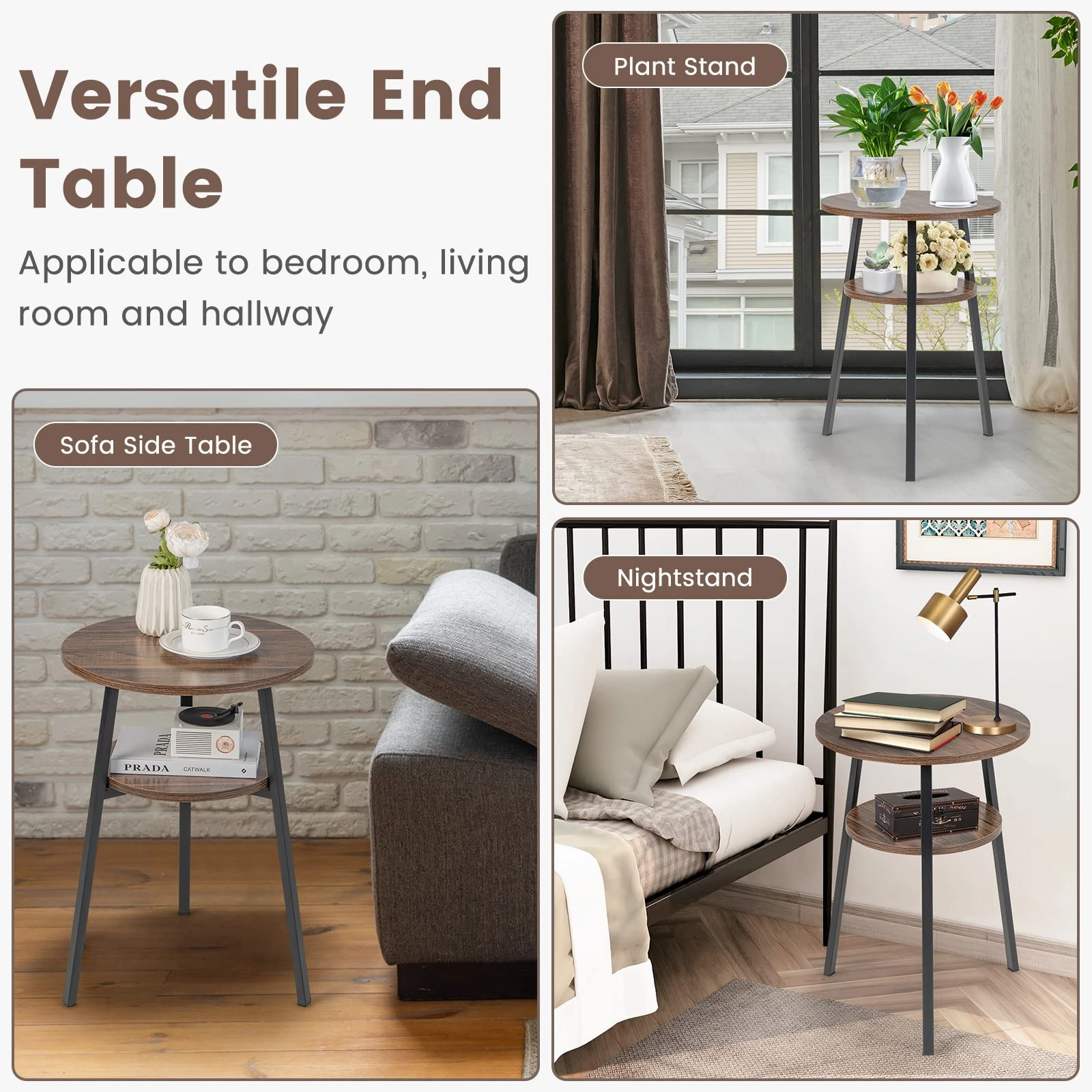 Giantex Round End Table Set